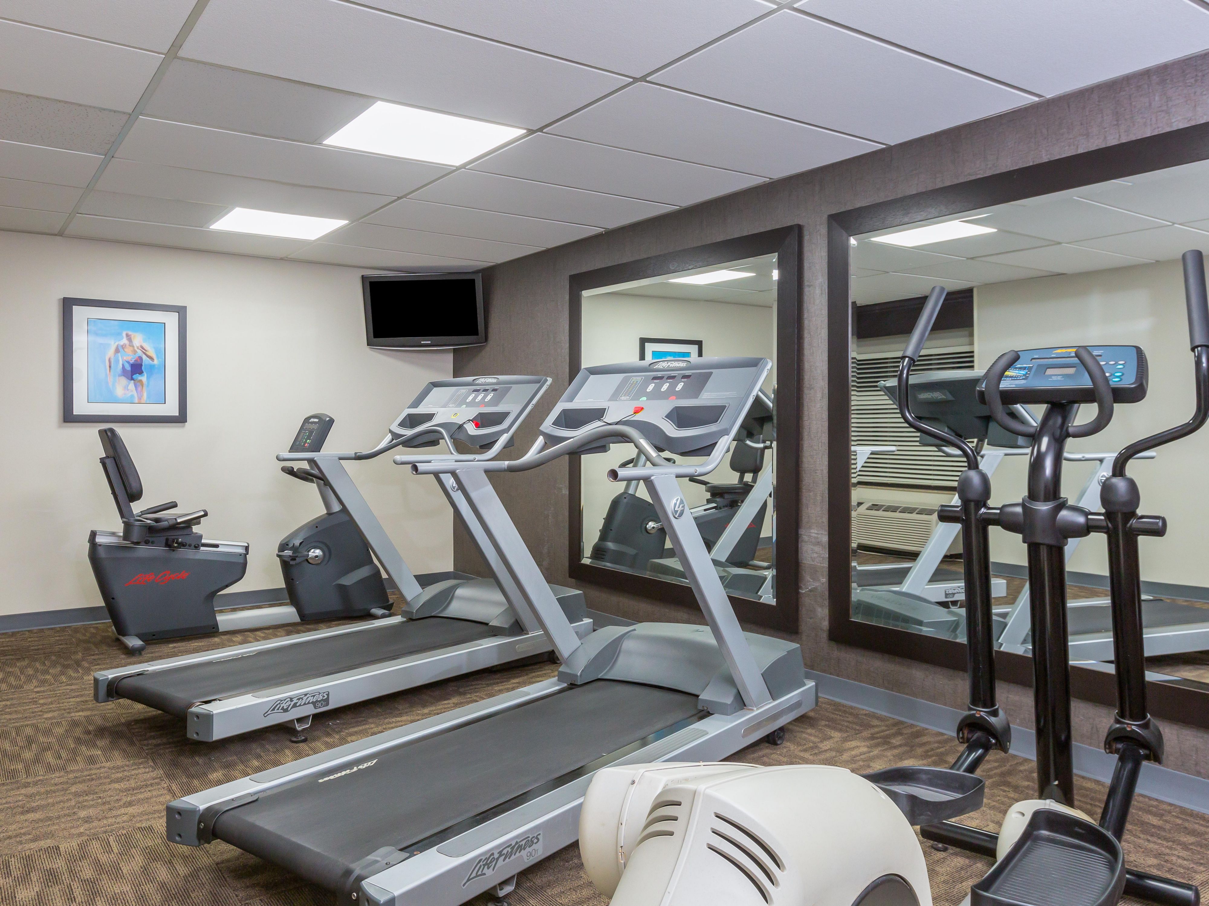 Holiday Inn Express SeaWorld Area Fitness Center is open 24 hrs.