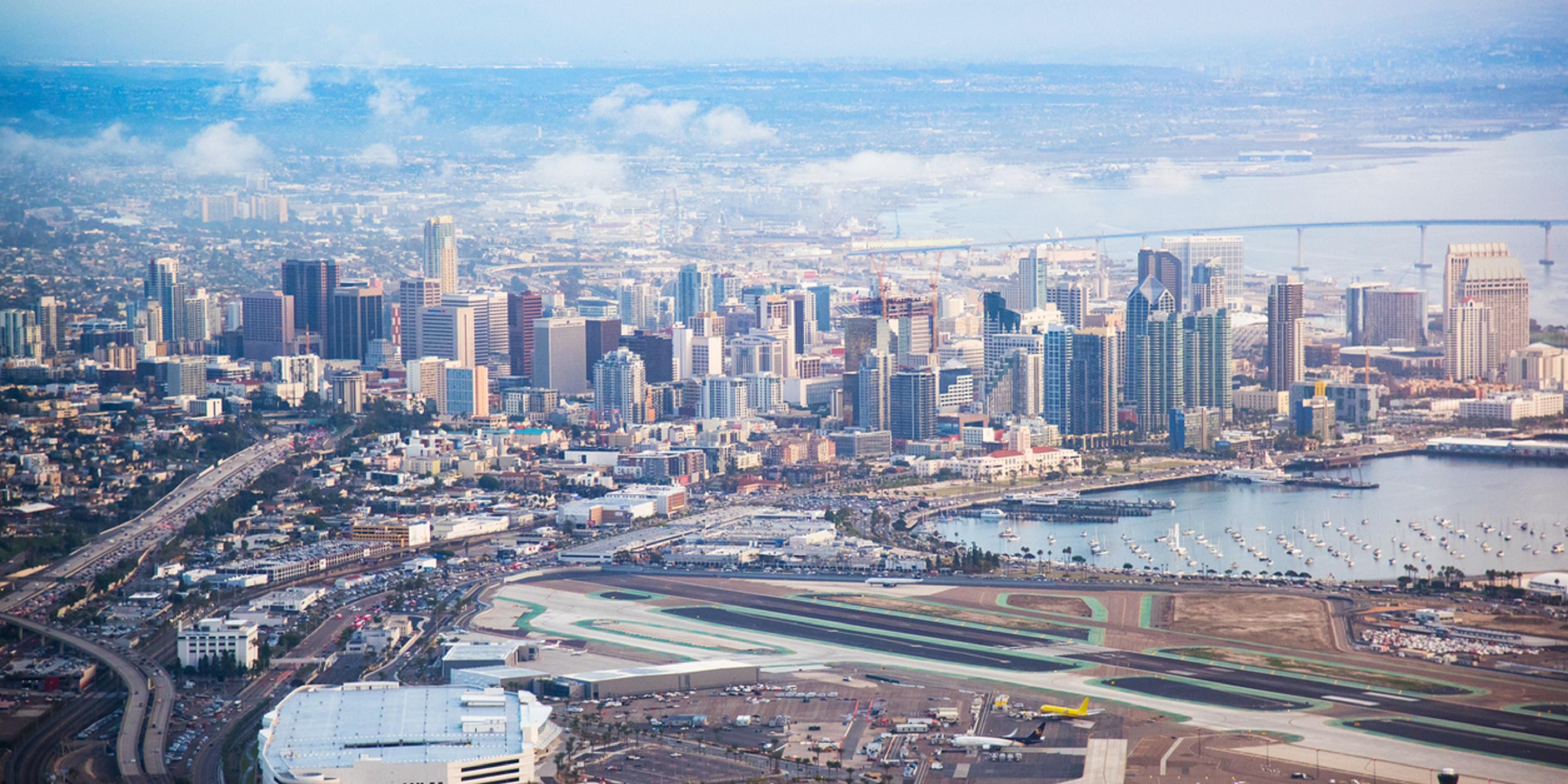 The Holiday Inn Express San Diego Airport Old Town is pleased to offer complimentary Airport Shuttle to and from the San Diego International Airport (SAN) located less than 10 minutes from the hotel. The Airport Shuttle runs from 5 am to Midnight, 7 days a week.  