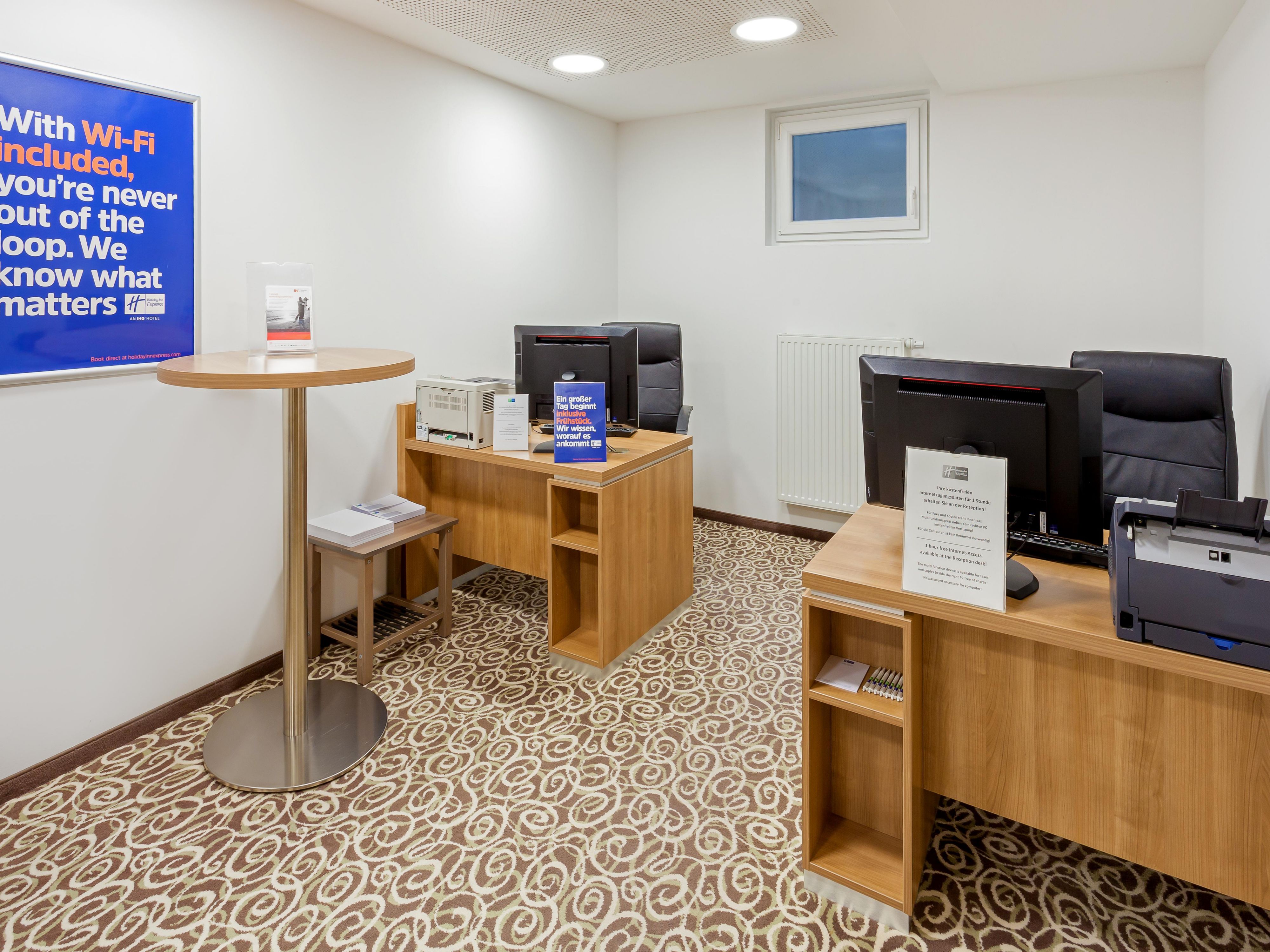 Business centre for guests who need to work during their stay.