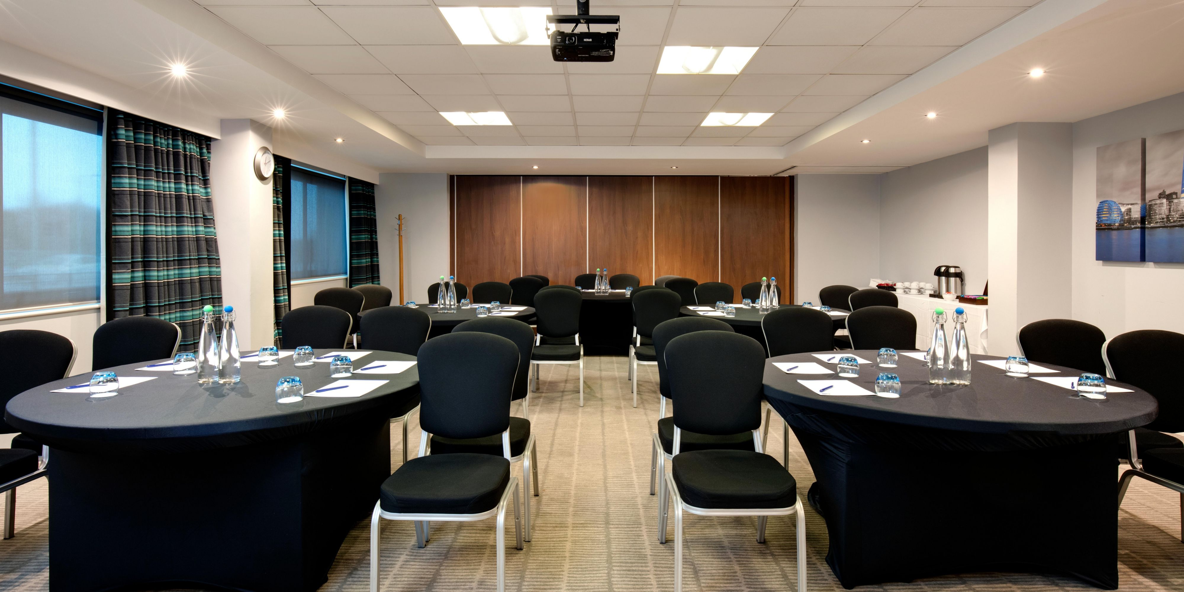 7 versatile and air-conditioned rooms to provide the ideal setting for any event ideal from training courses, business meetings and private events. All rooms are equipped with screen and LCD projector and complimentary Wi-Fi. Maximum capacity up to 120 delegates.