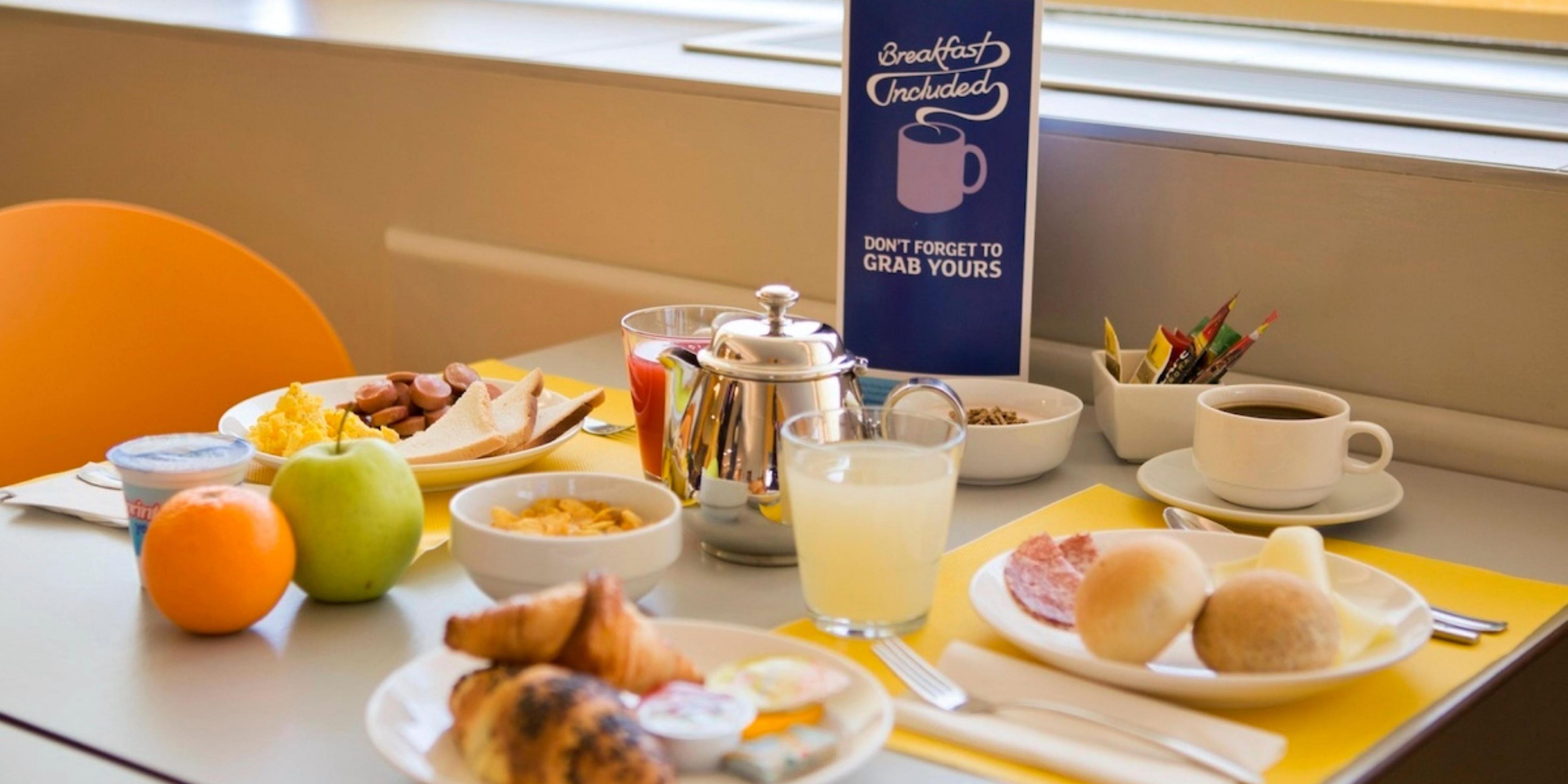 Breakfast is always included in the rate! We offer a self-service buffet with food and beverage selections. Take away possible. Opening hours: every day from 05:00 am to 10:00 am.