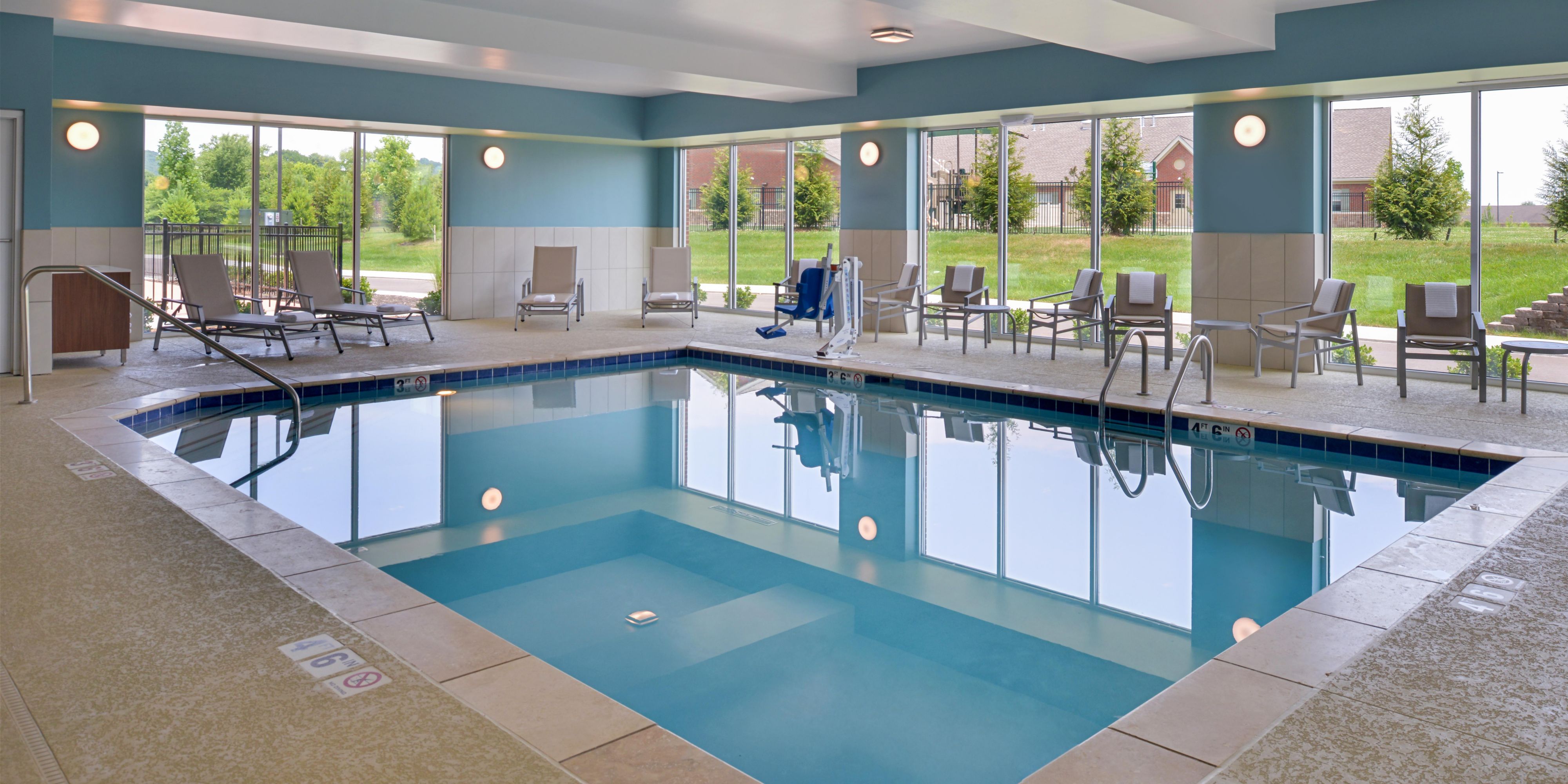 Take a dip in our indoor swimming pool, which is open for your enjoyment from 8:00am to 10:00pm daily. 
