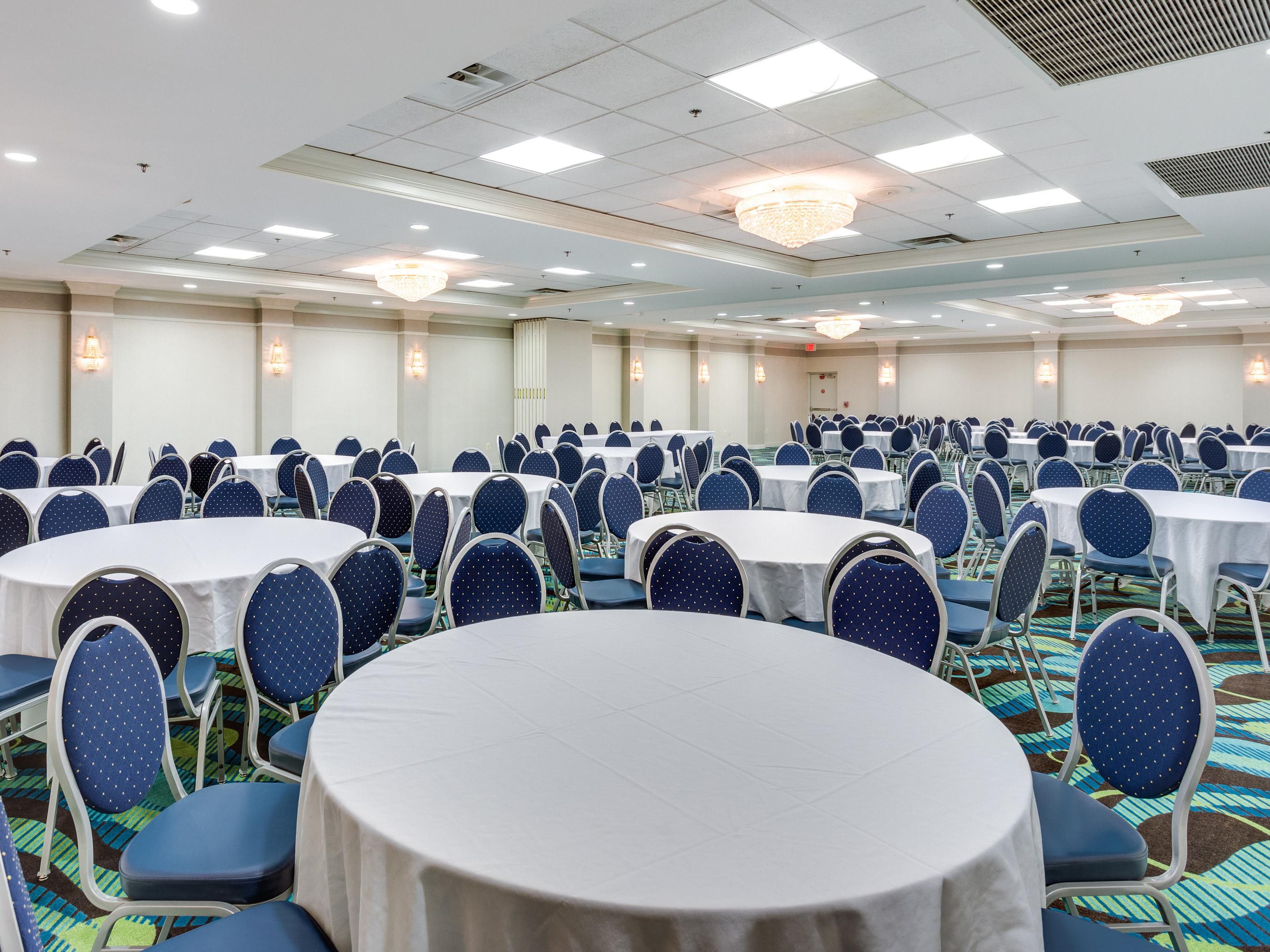 Host meetings and events in our four flexible venues spanning 3,750 sq ft for up to 200 guests. Whether planning a large conference or a small training, we provide quality spaces for you to connect, collaborate, and celebrate.  With free Wi-Fi and personalized service, we turn ordinary gatherings into extraordinary! Outside catering is allowed.