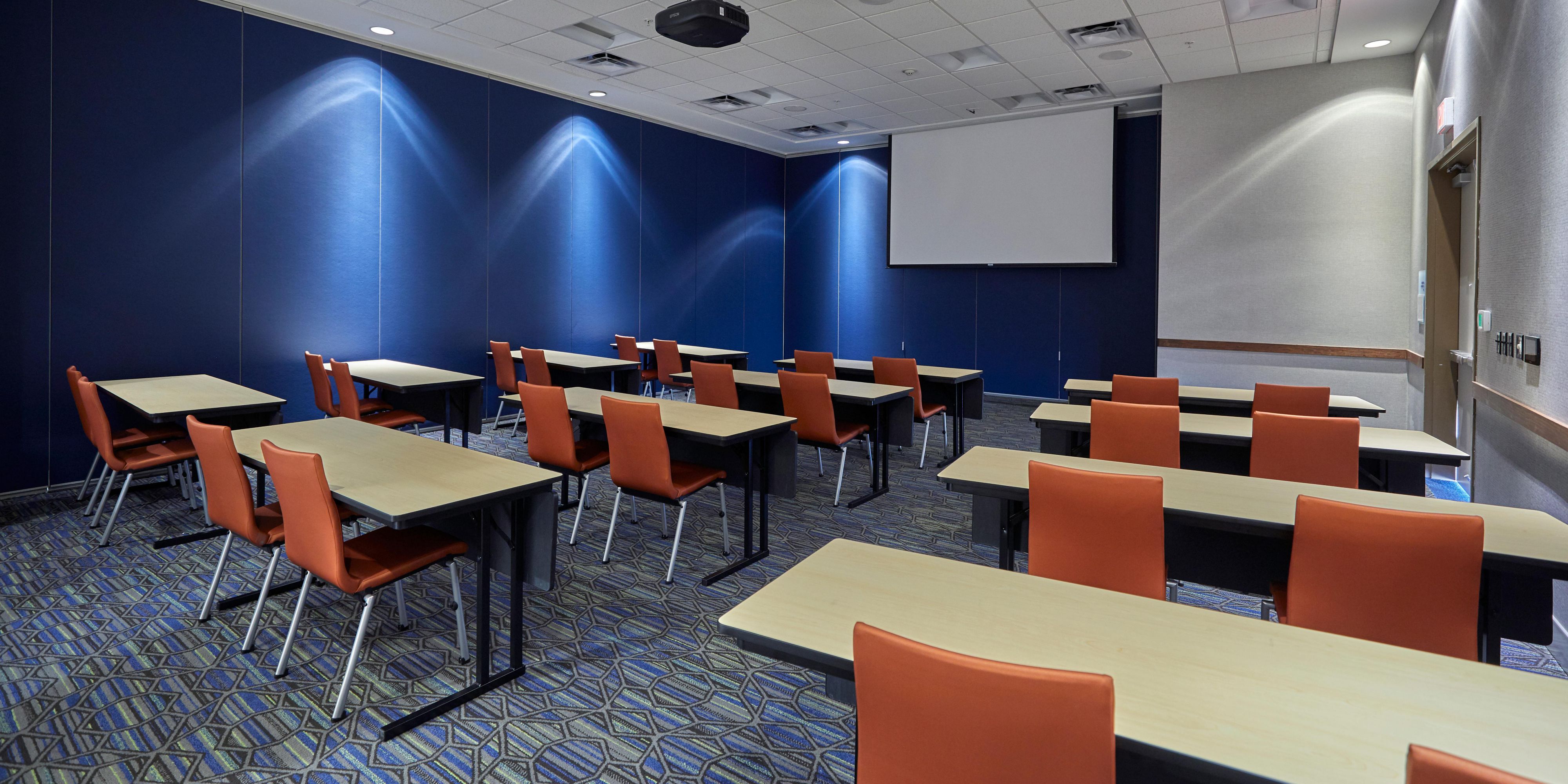 Our large ballroom, with three possible configurations is perfect for corporate events or social gatherings. From large theatre and banquets to smaller conference layouts, we have options to fit every meeting planner’s needs!