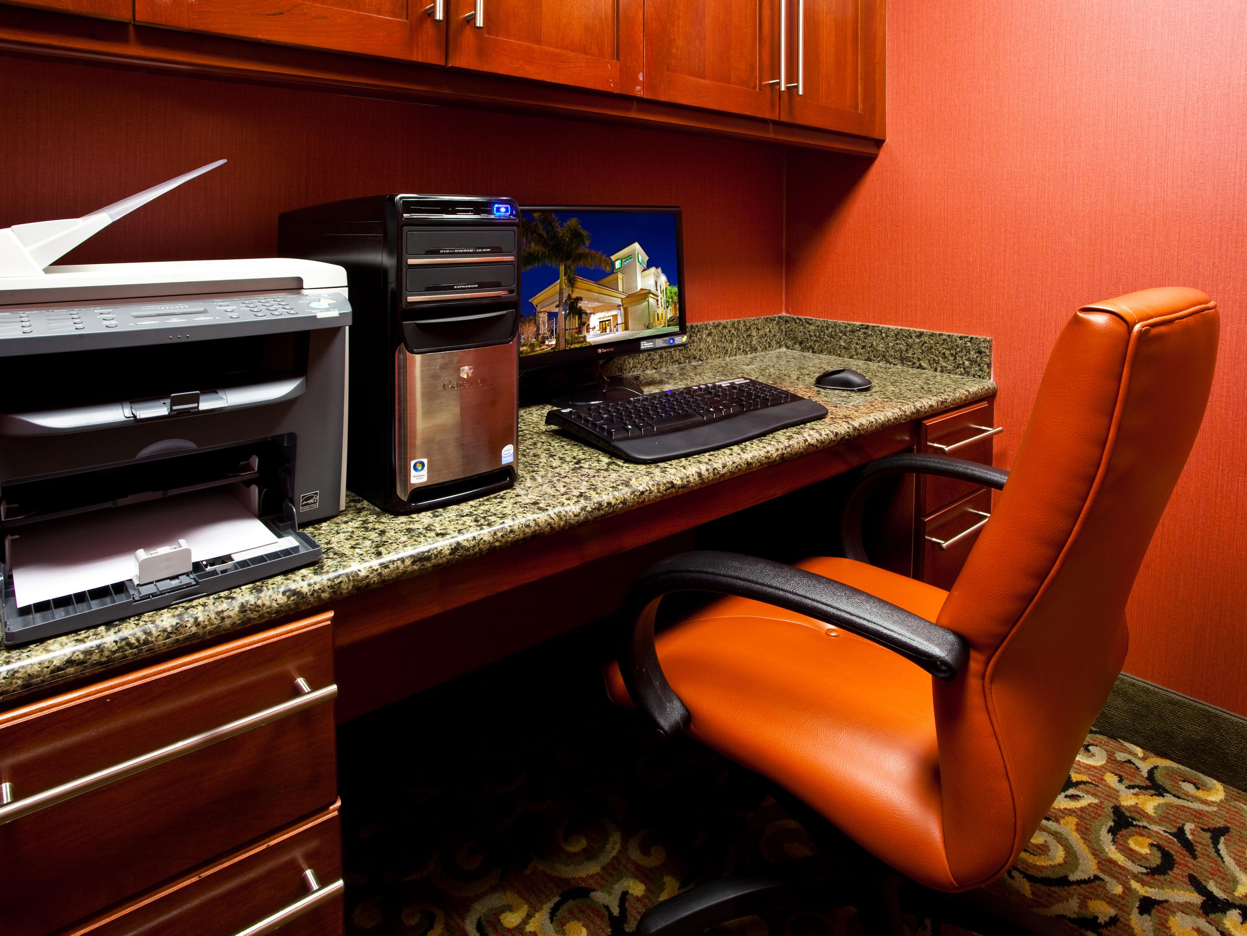 Avoid traveling with cumbersome business documents.  Visit our business center for all your office needs. 
