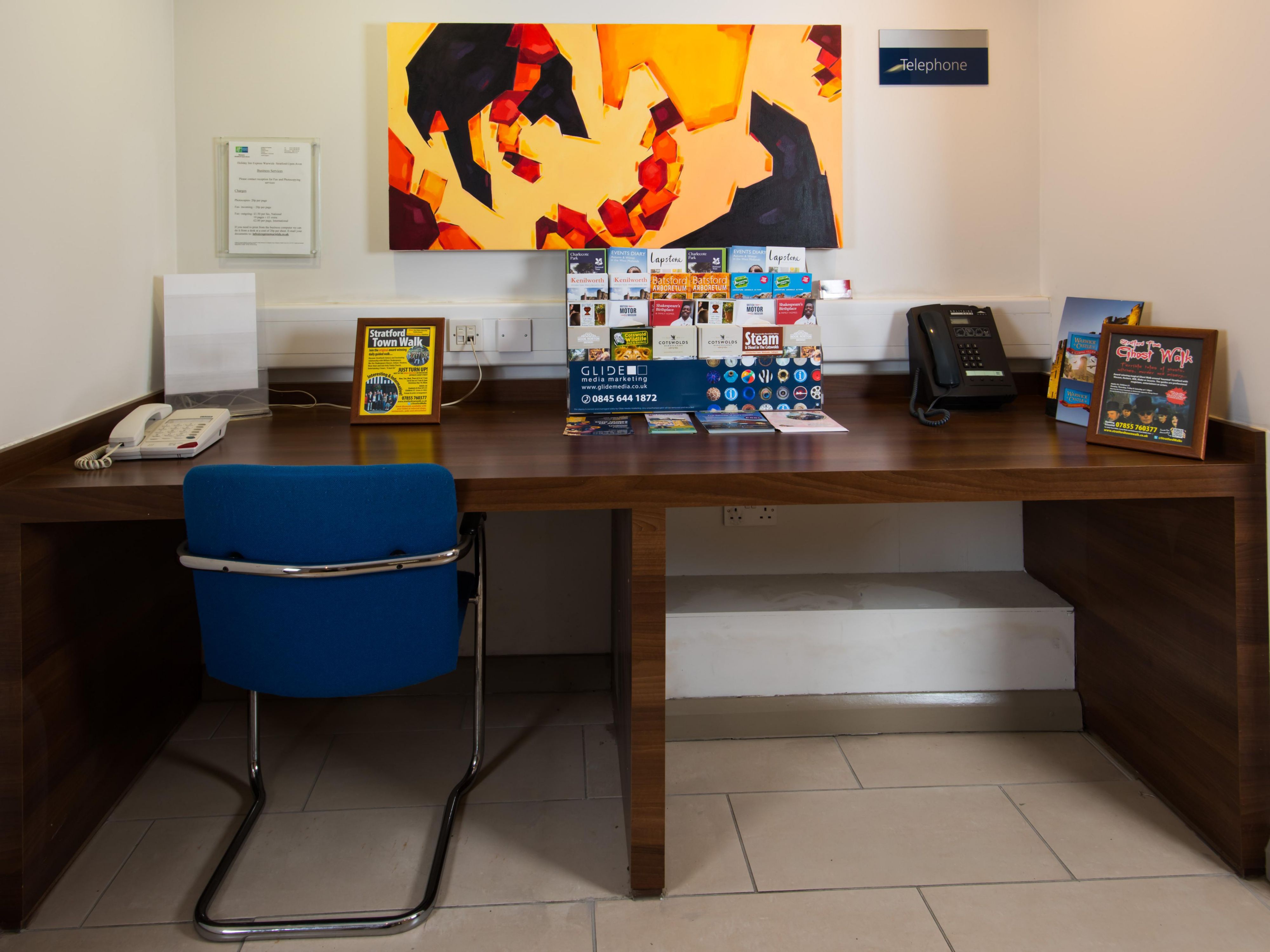 Our Business Centre is opposite Reception