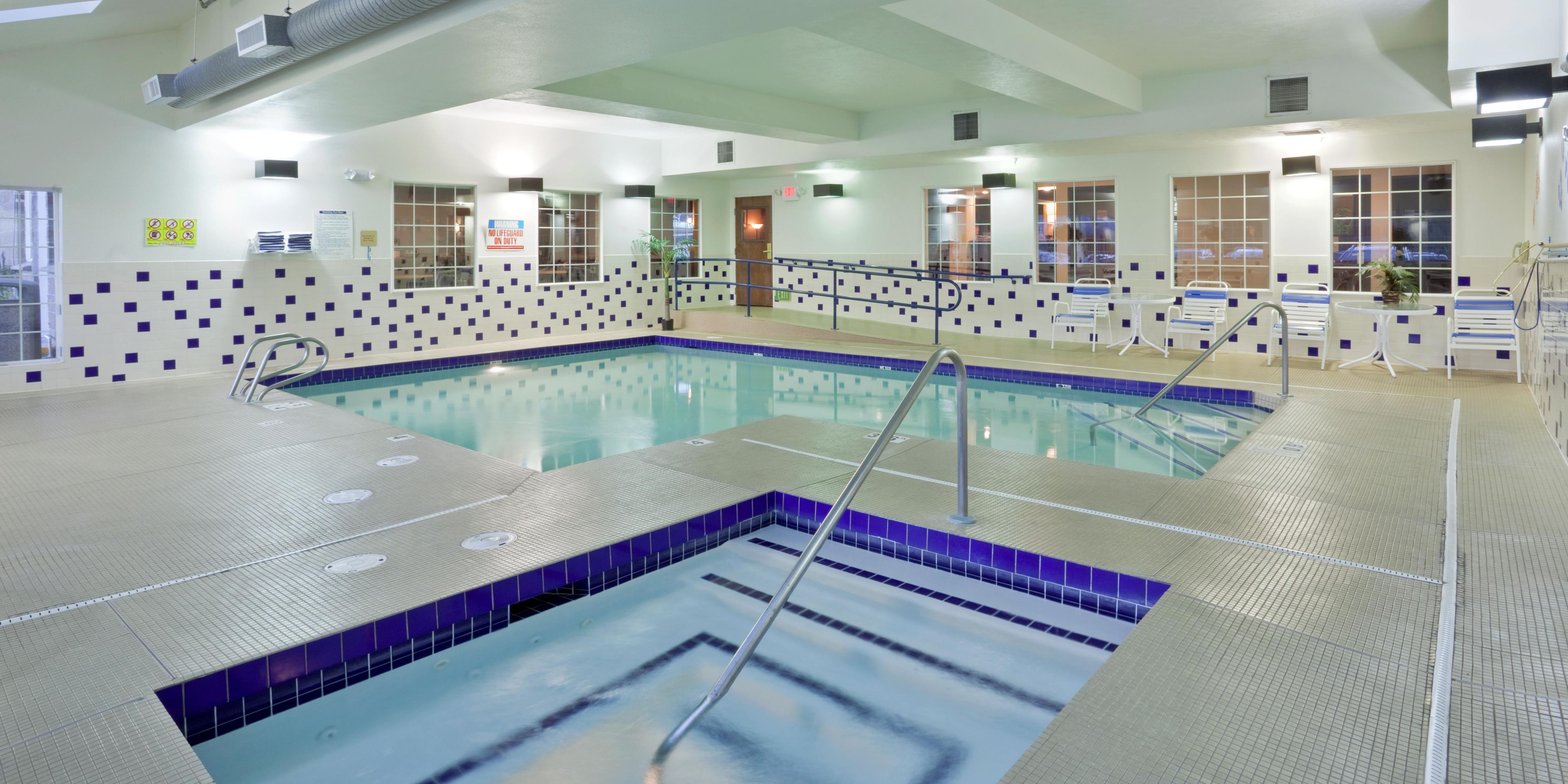 Take a dip in our indoor pool swimming pool, which is open for your enjoyment from 6am - 11pm daily.