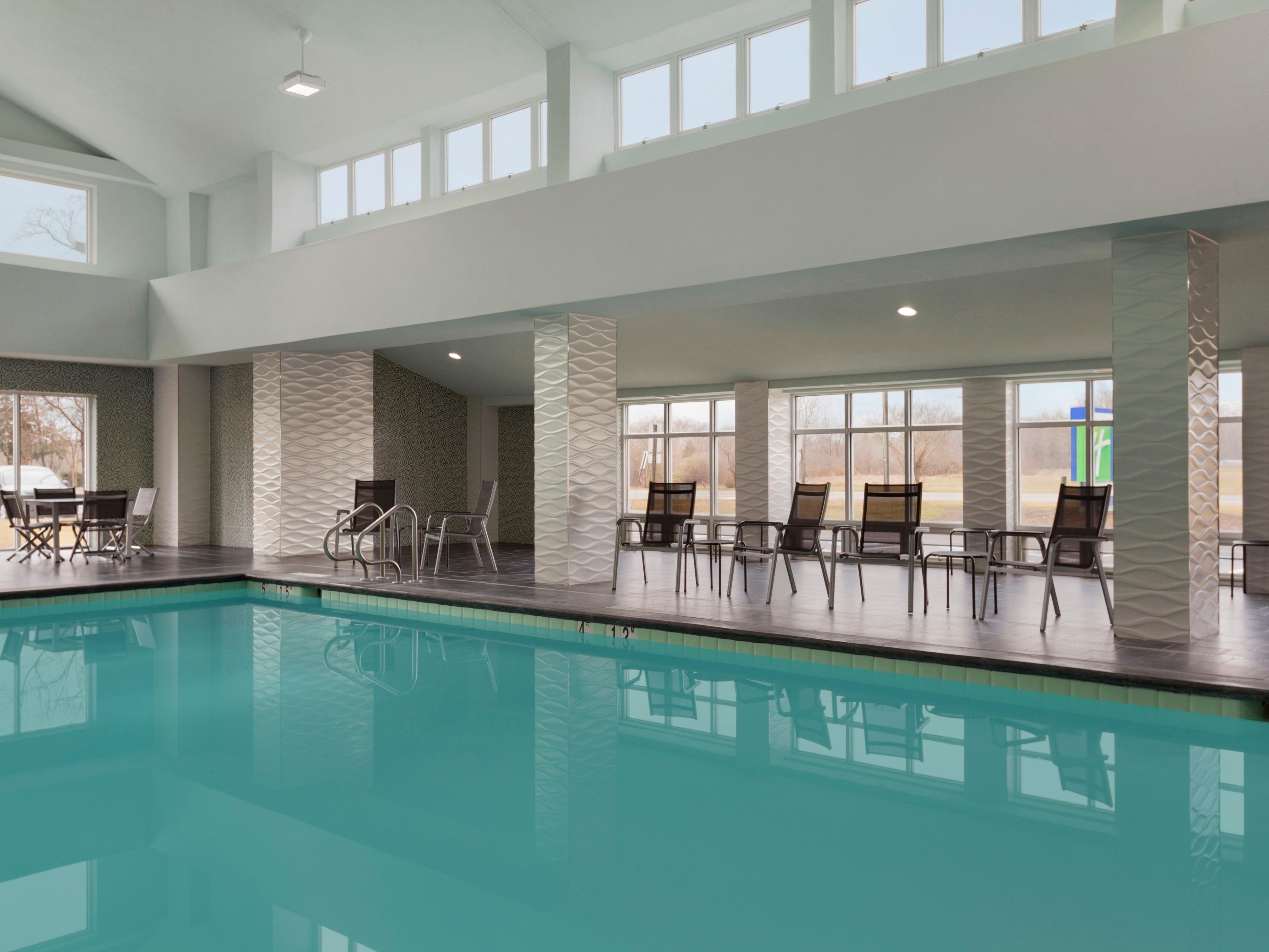 Dive in, to our Heated Indoor Pool with Color Changing LED Lighting.  Pool hours are 7am-10pm Daily.