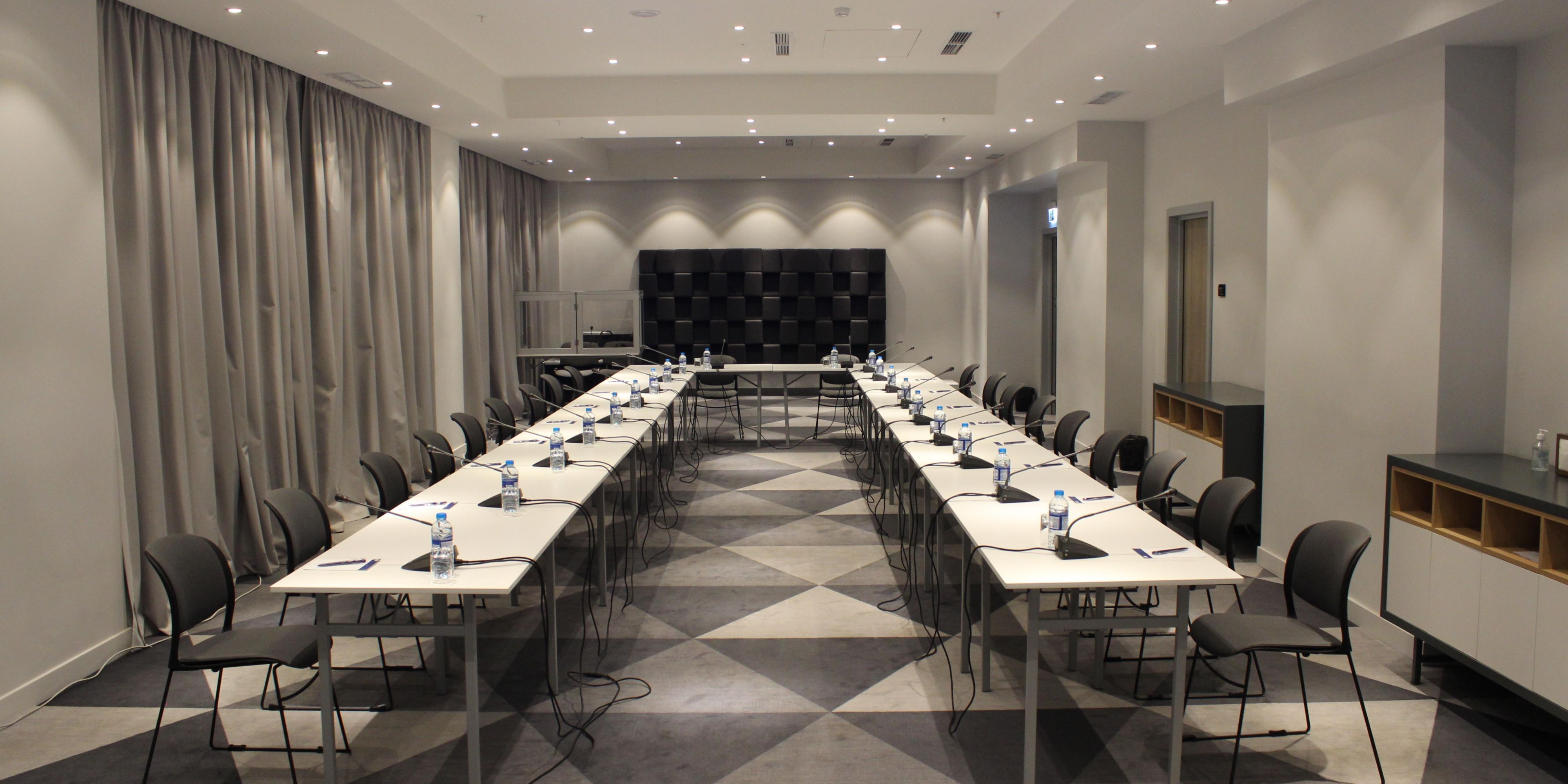 Organize your meetings and conferences in our 120 sq. m. modern meeting venue which can host up to 120 people. It is equipped with all the necessary equipment including HD projector and sound system with wireless microphones. It offers various arrangements to meet your needs. Go out of the hall and have the best coffee break, lunch or dinner. 