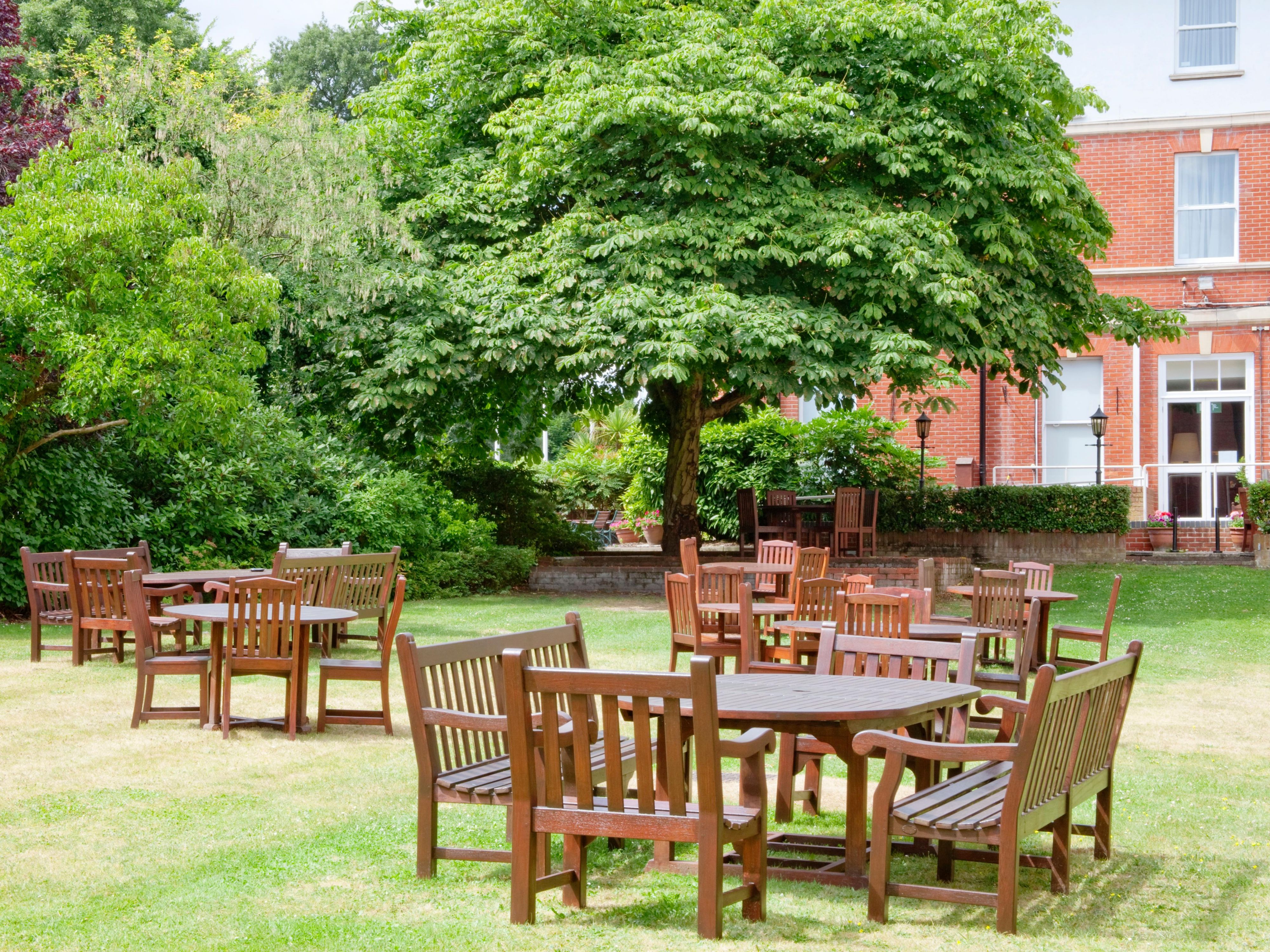 Relax in our spacious courtyard and garden