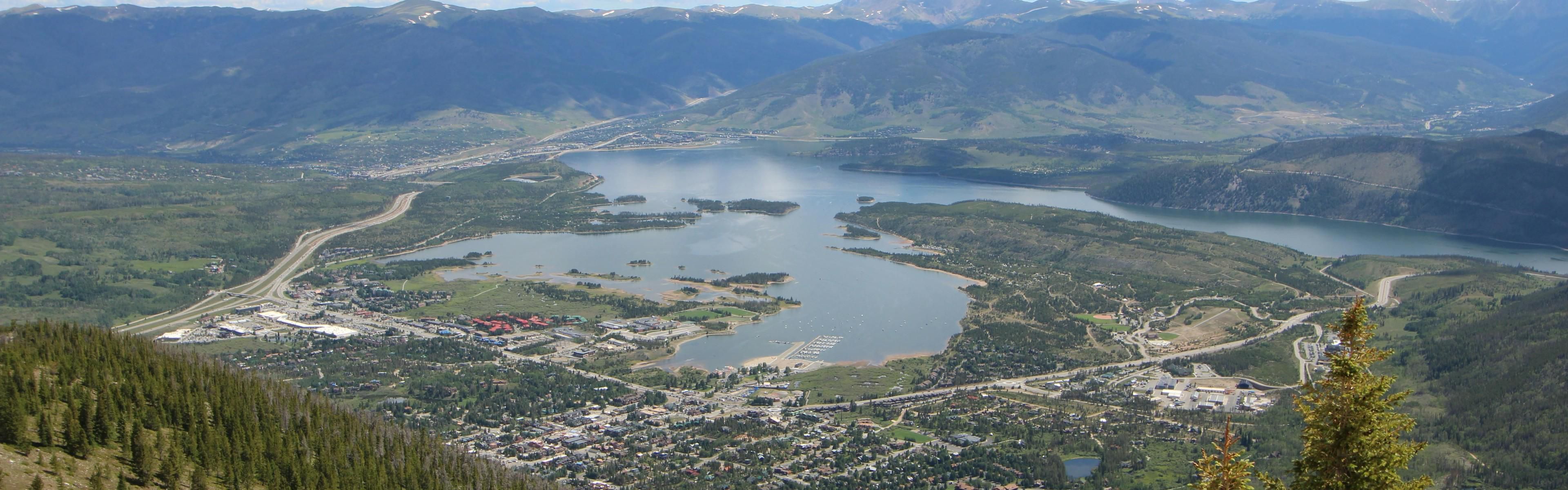 Frisco Colorado mountain town views over Lake Dillon Rocky Mtns CO