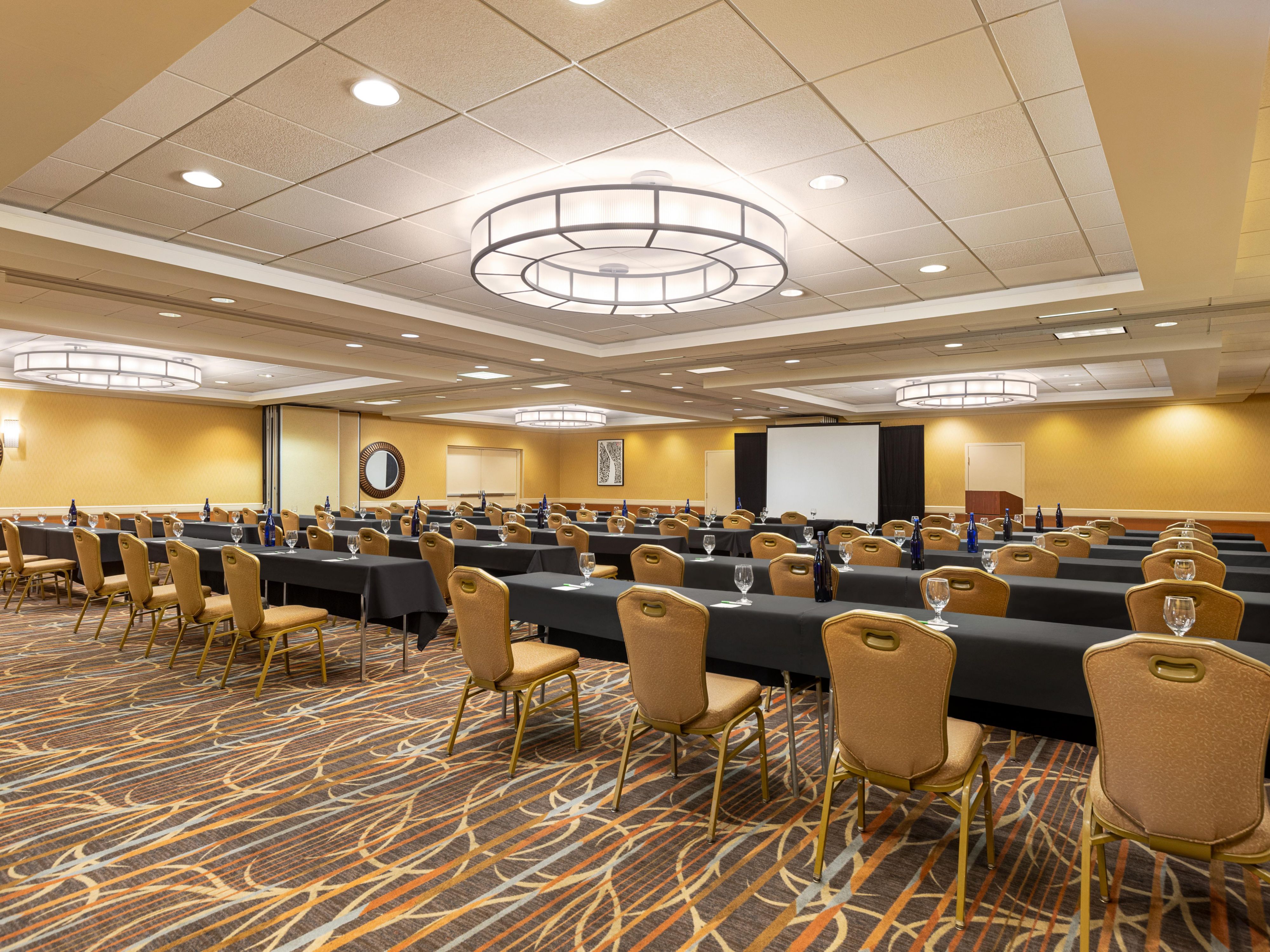 Our hotel features 7,700 square feet of flexible meeting space, along with a skilled team of planning and service professionals who strive to ensure your next meeting, conference, or social gathering is a success. Choose the perfect space and set-up for your individual needs and customize a catering menu to complement your meeting.