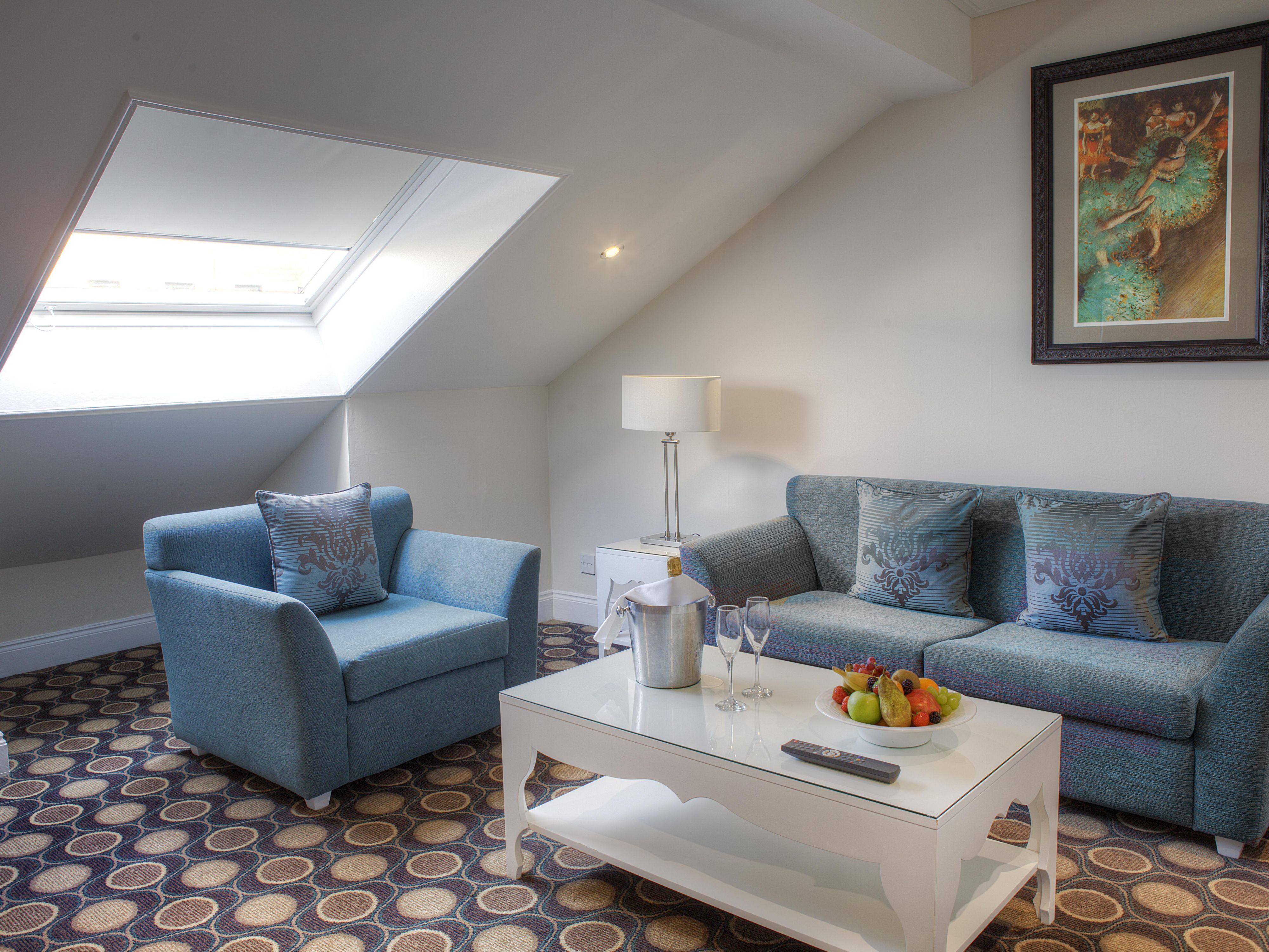 Treat yourself to an upgrade and enjoy all the privileges that come with one of our beautiful penthouse suites! The suites all come with fluffy bathrobes, slippers and ultra-luxurious sheets in our super king-sized beds. You can relax in your own separate living area and enjoy a drink from the mini bar. Phone us today to upgrade! 