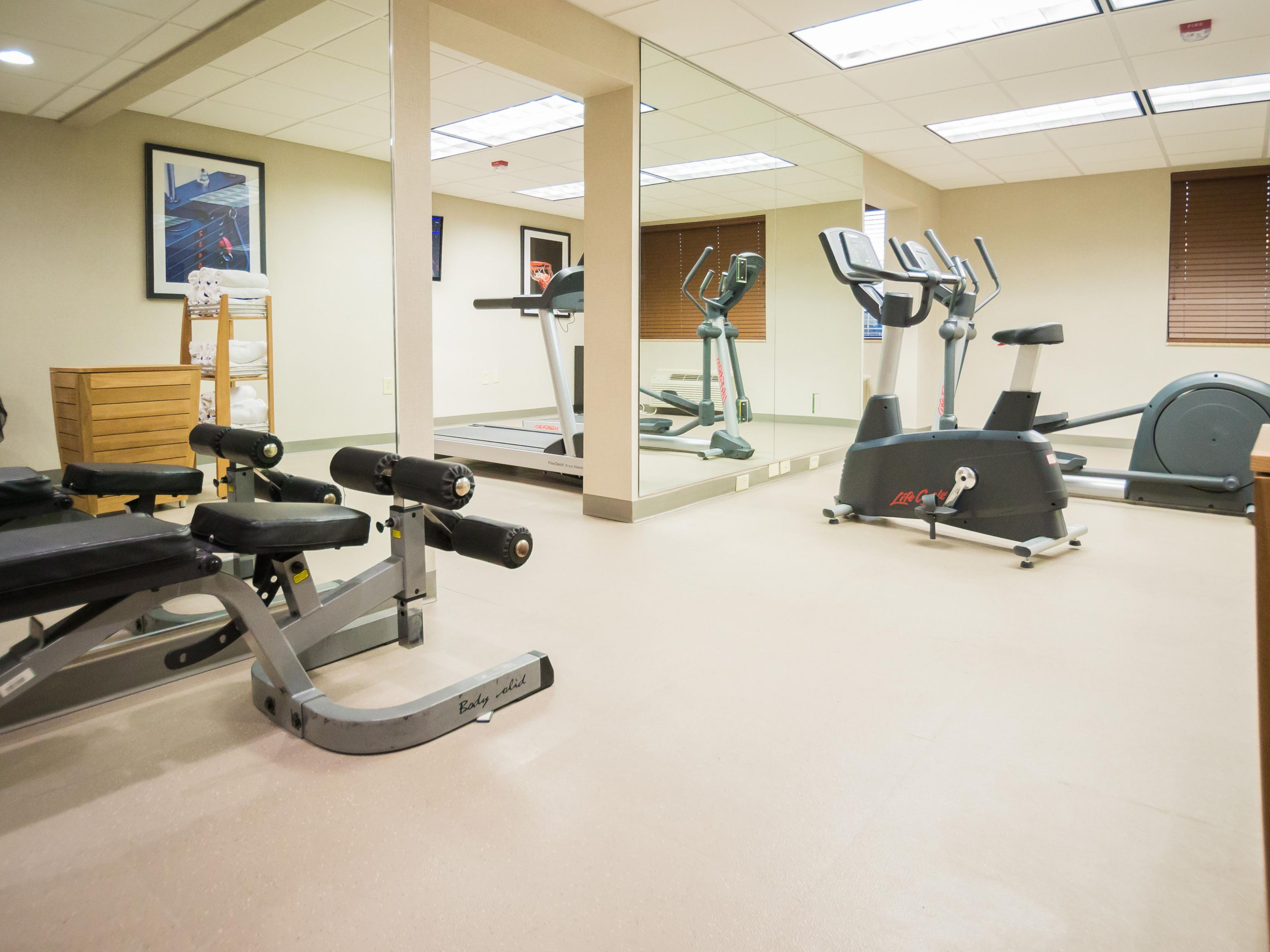 Continue your workout regimen in our 24 hour Fitness Center.