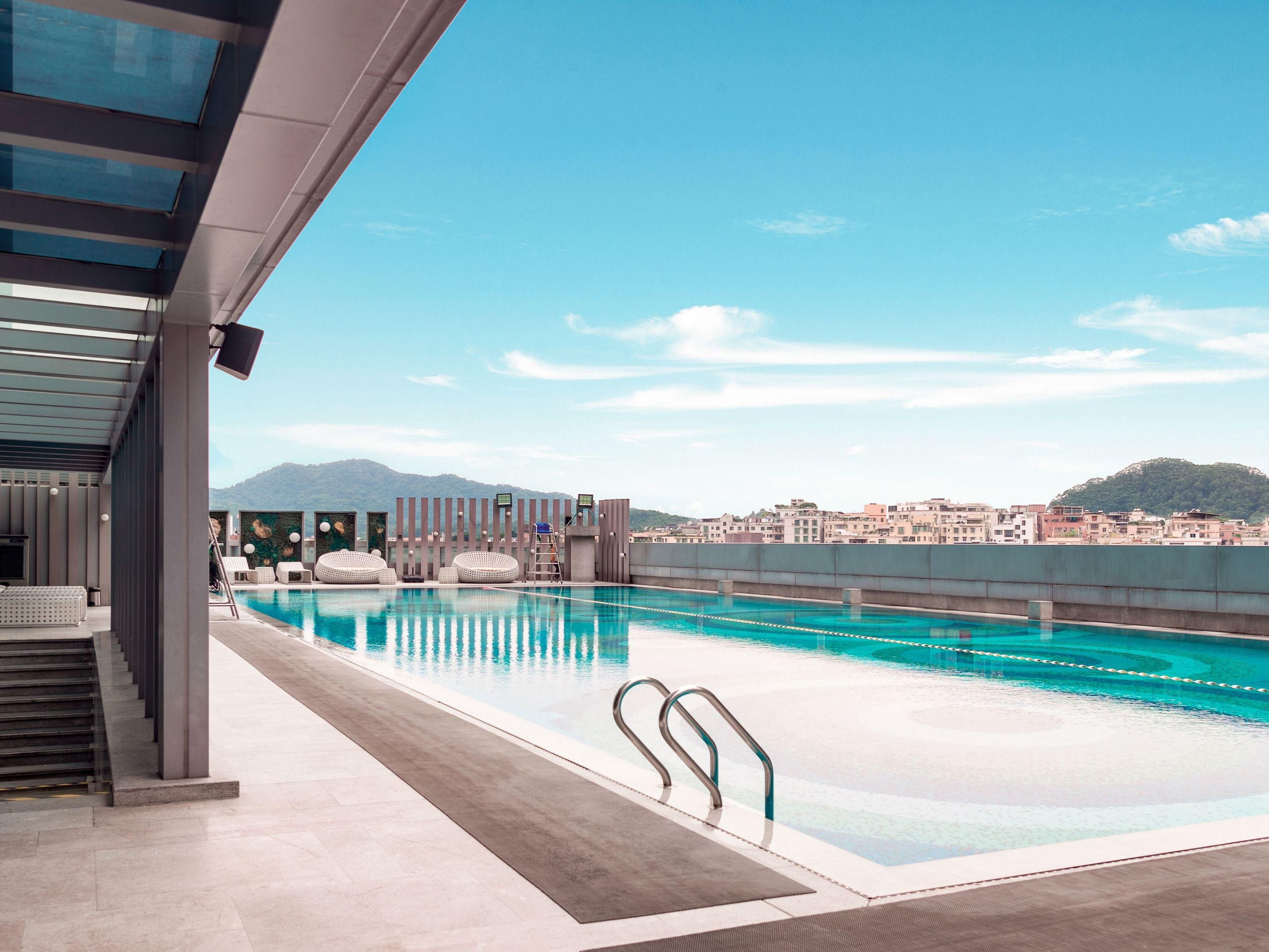Outdoor heated swimming pool