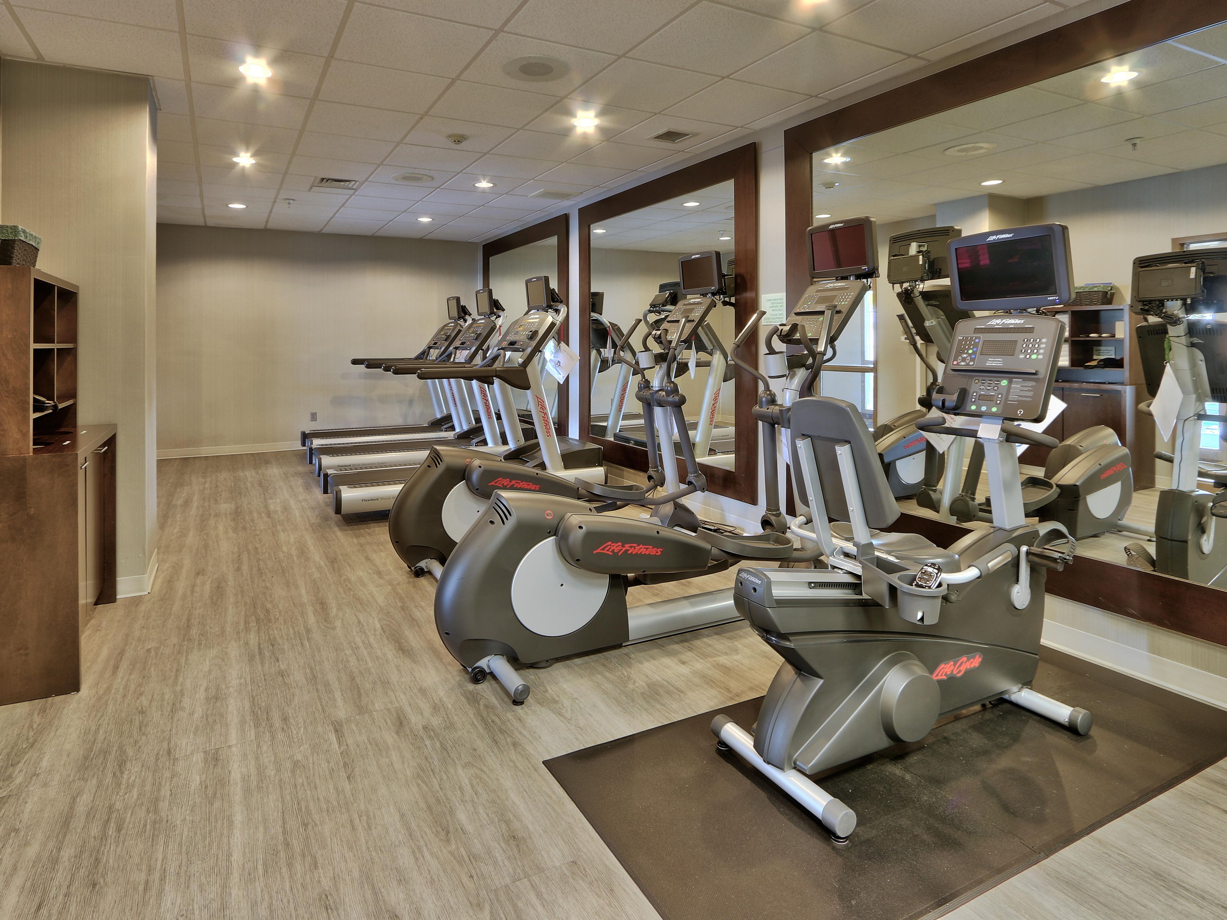 Get your sweat on in our complimentary, fully equipped fitness center open for 24 hours.