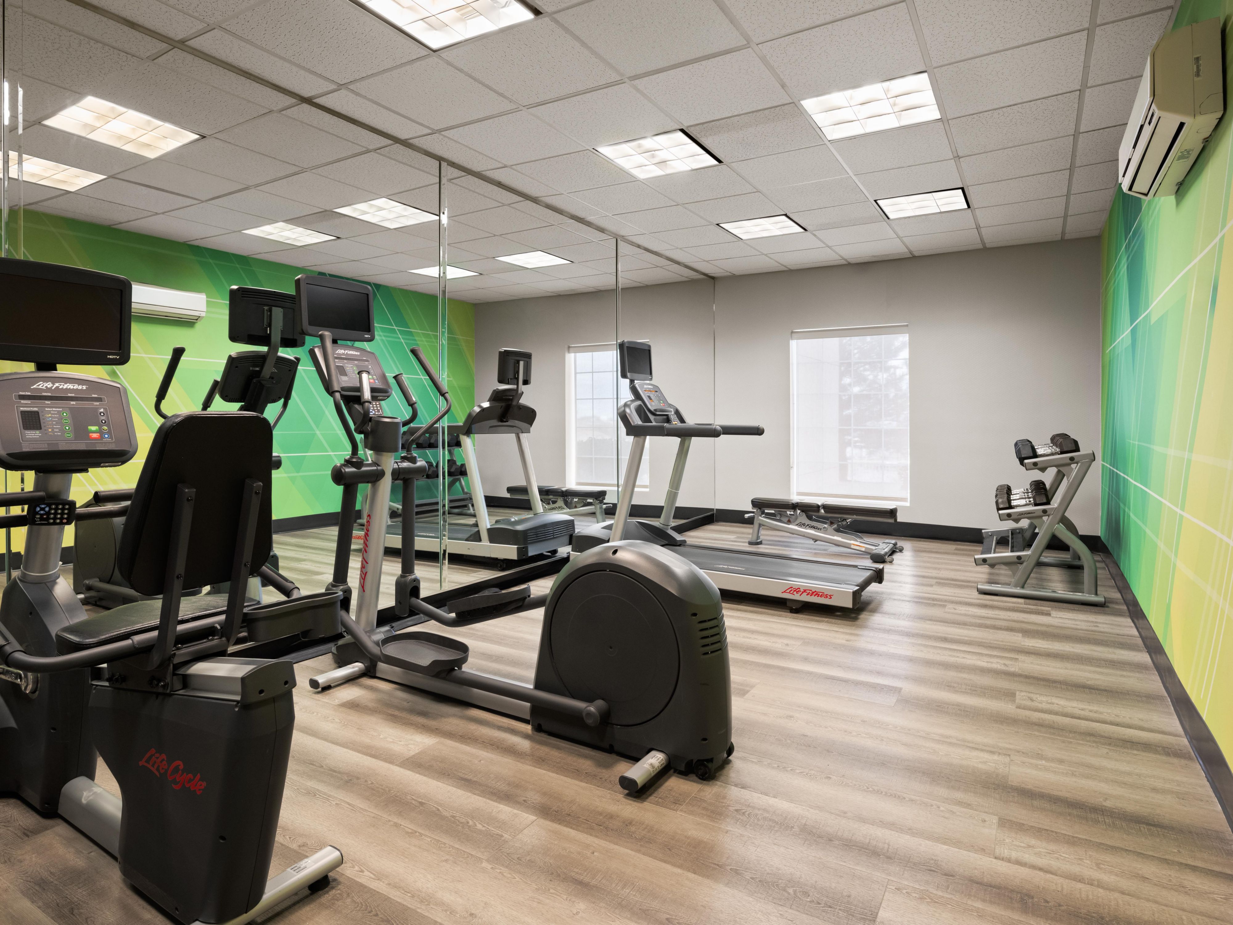 Work out while traveling in our fitness center
