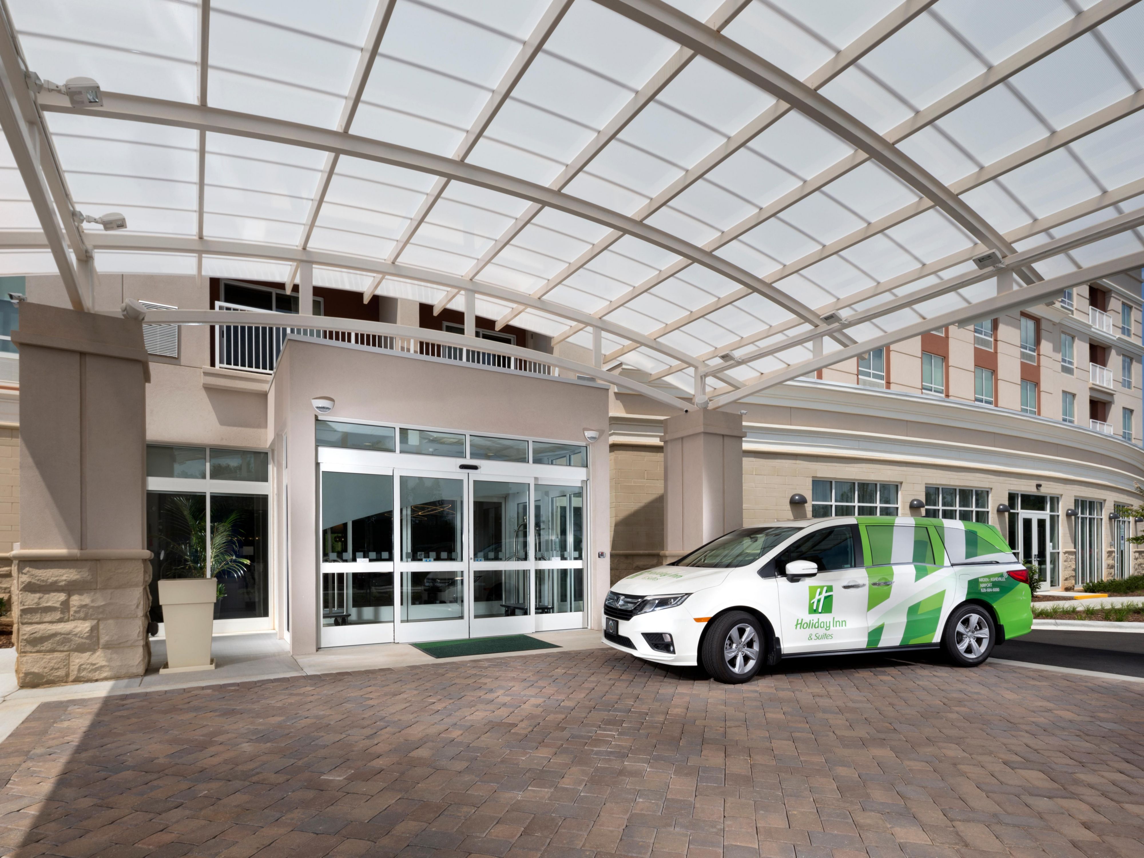 Here at the Holiday Inn & Suites Arden - Asheville Airport hotel, we make your travels even easier with our Airport Shuttle operating from 6:00 AM - 10:00 PM. Please be sure to contact the hotel front desk at least 24 hours in advance to confirm your route and commute needs and we thank you for staying with us!