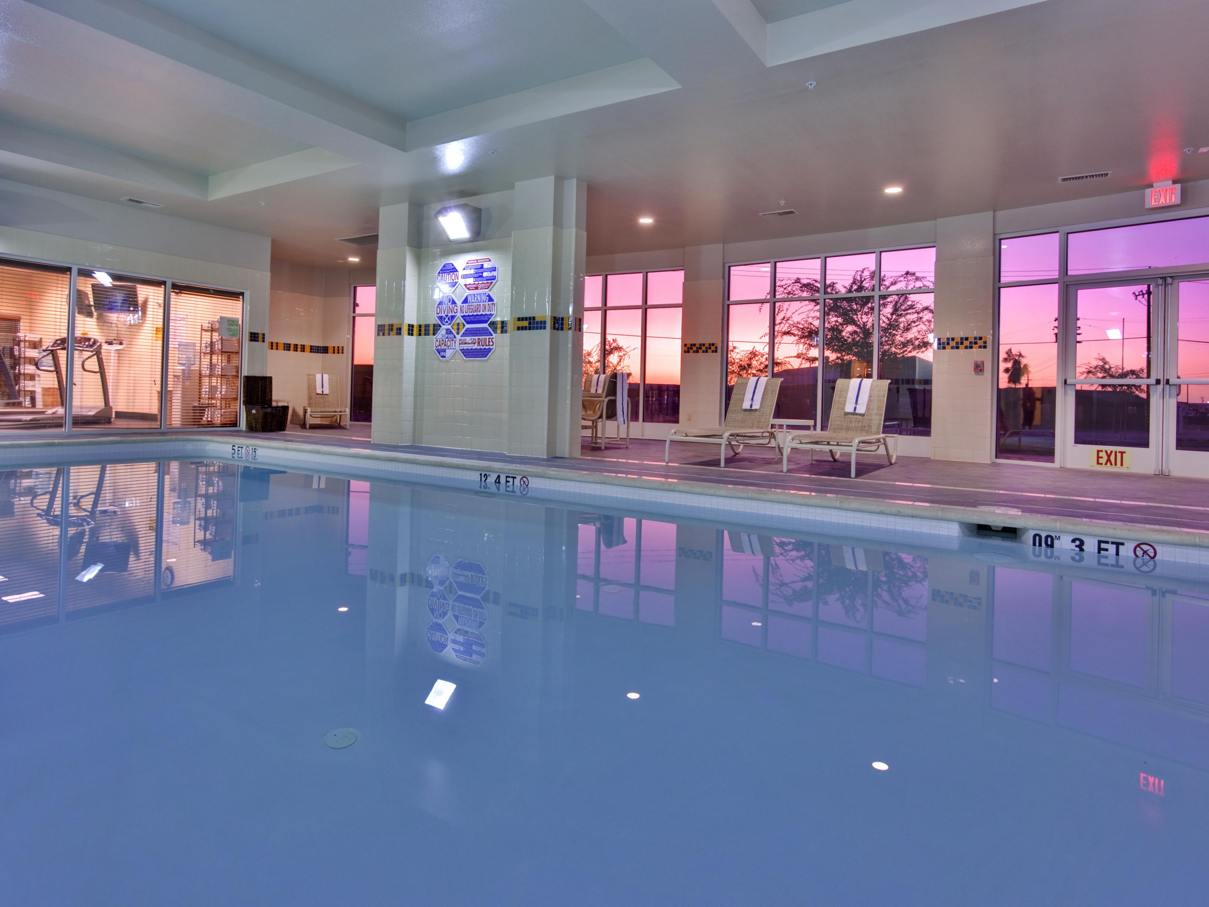 Try our sparkling indoor heated pool!