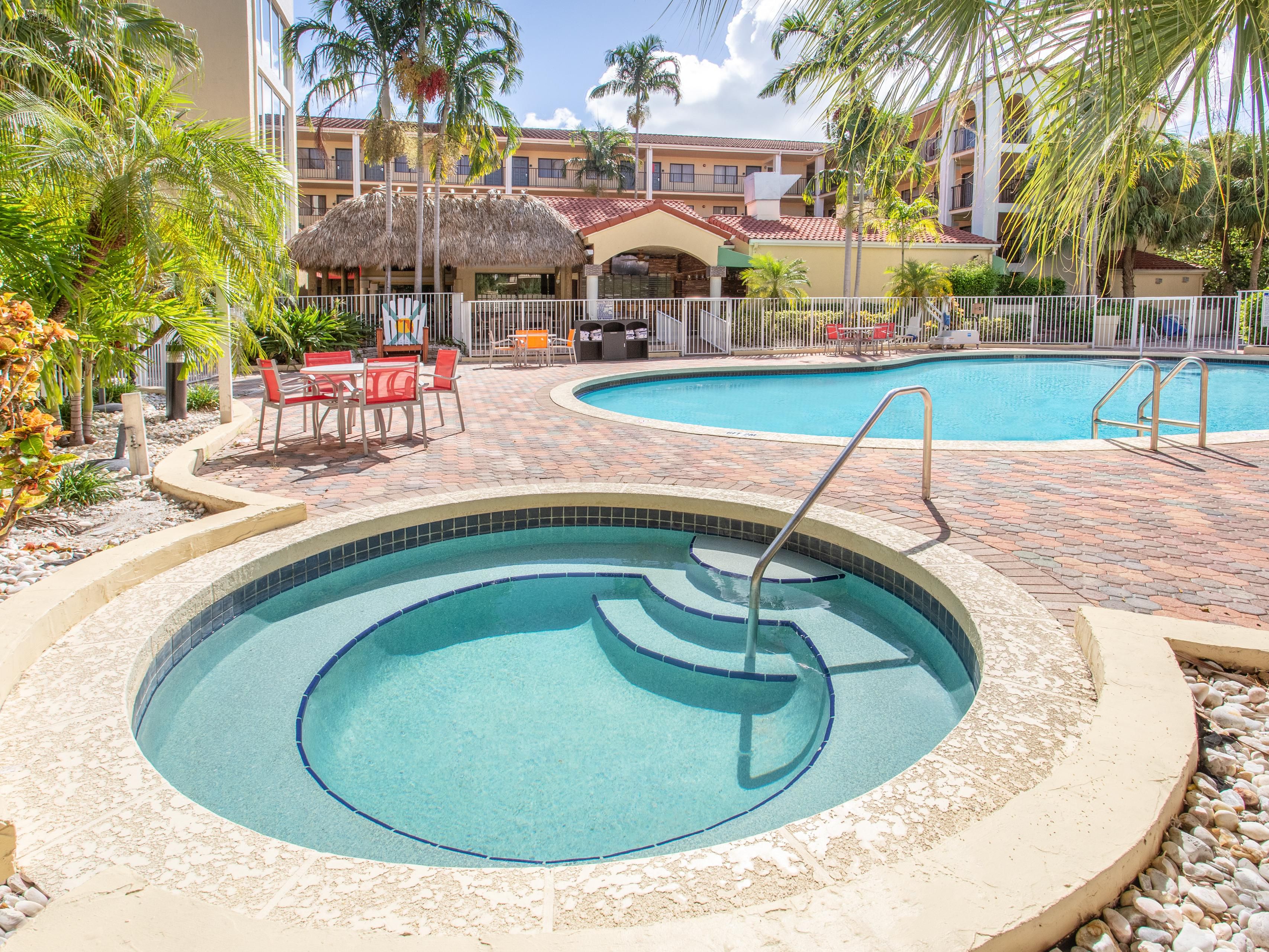Welcome to our beautiful Tropical Pool and Whirlpool to enjoy on your trip to Boca Raton so you can leave all your worries behind and just relax in the Florida Sunshine.