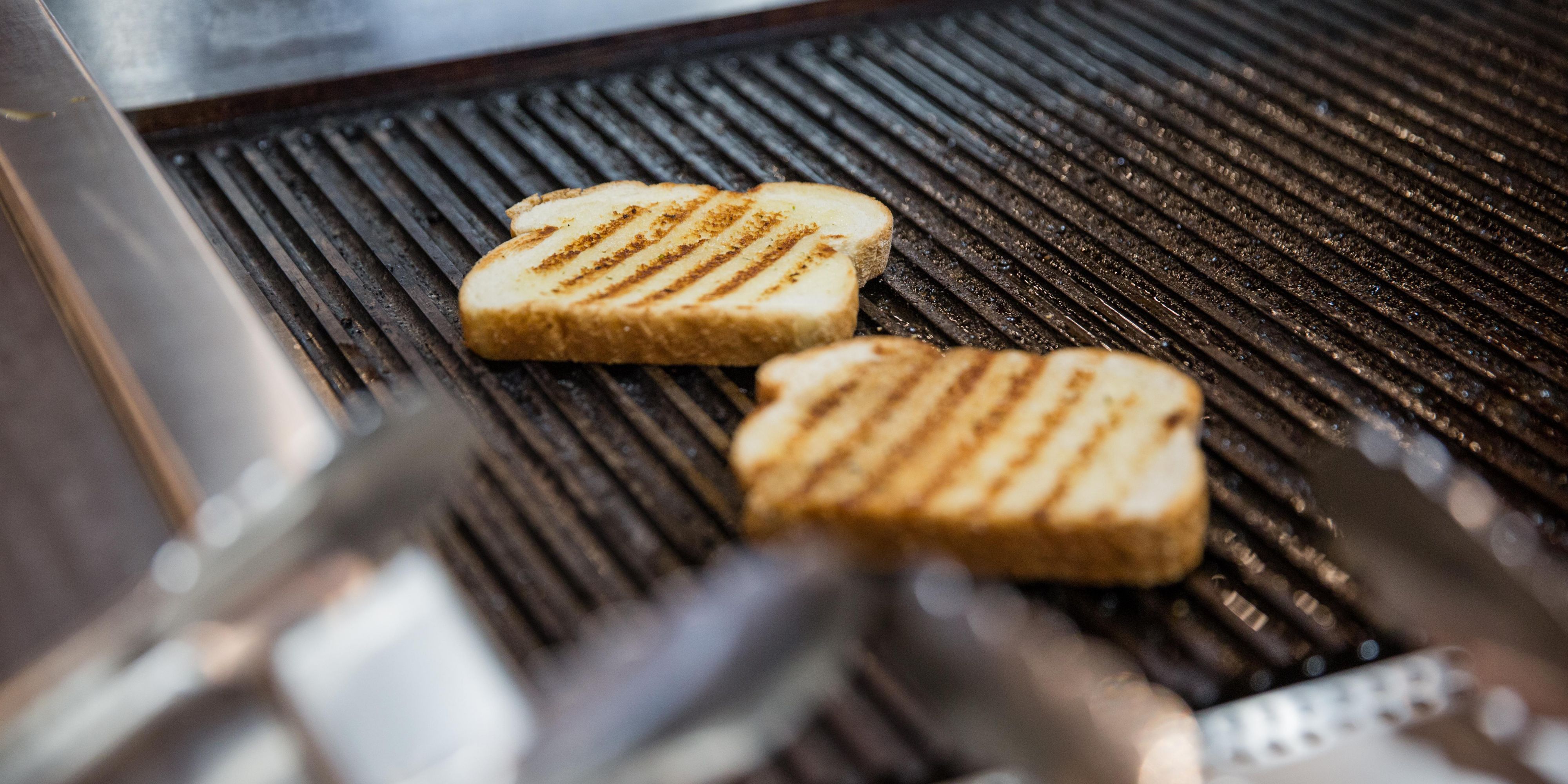 Enjoy the smell and taste of hot grilled bread.