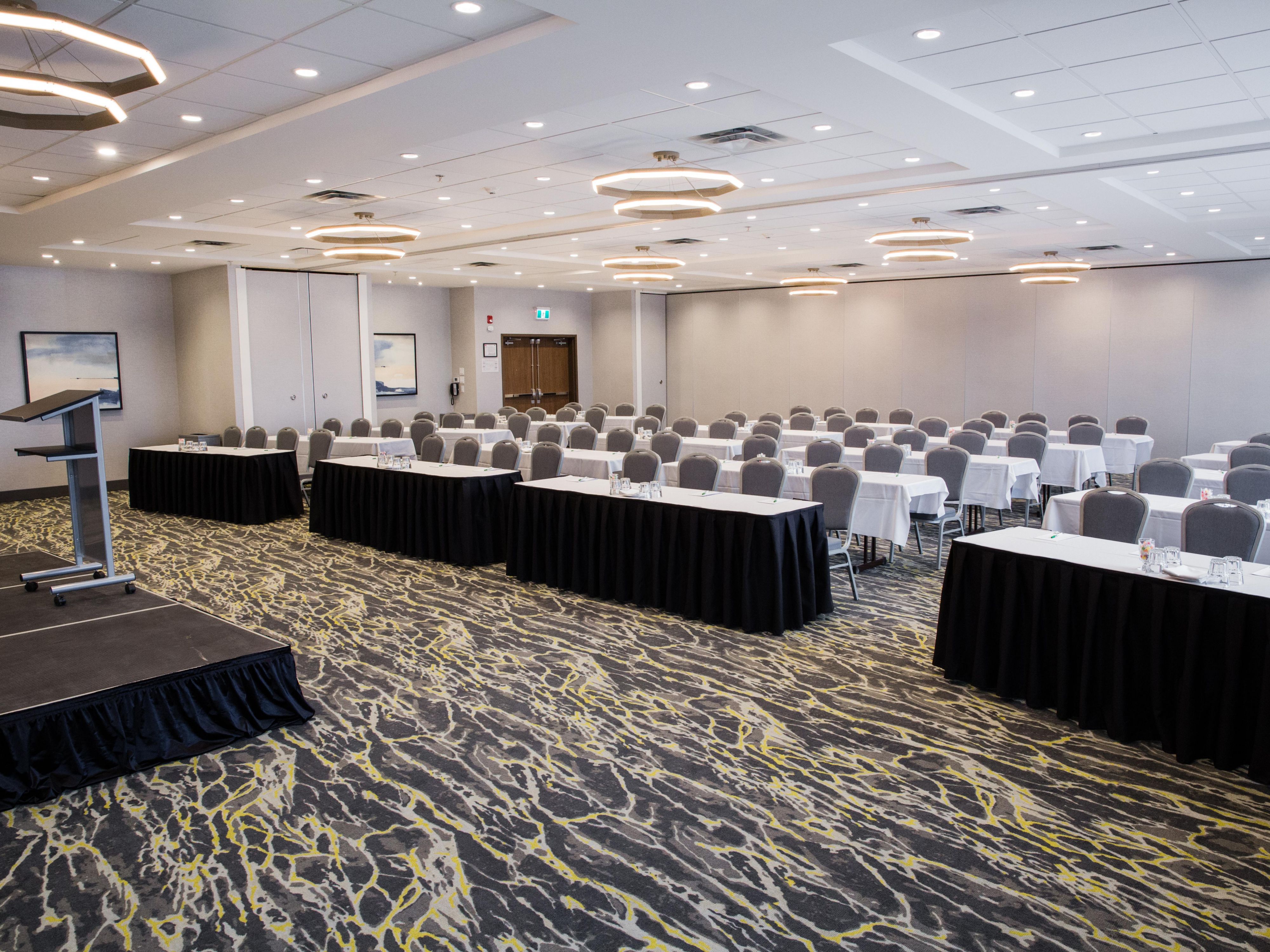 Coming to Calgary on business or looking to plan that special event? Contact our Sales & Catering team to help plan everything. We have over 7000 square feet of flexible meeting space featuring a modern design showcasing natural light. Our 5200 square foot ballroom is free of obstructions.