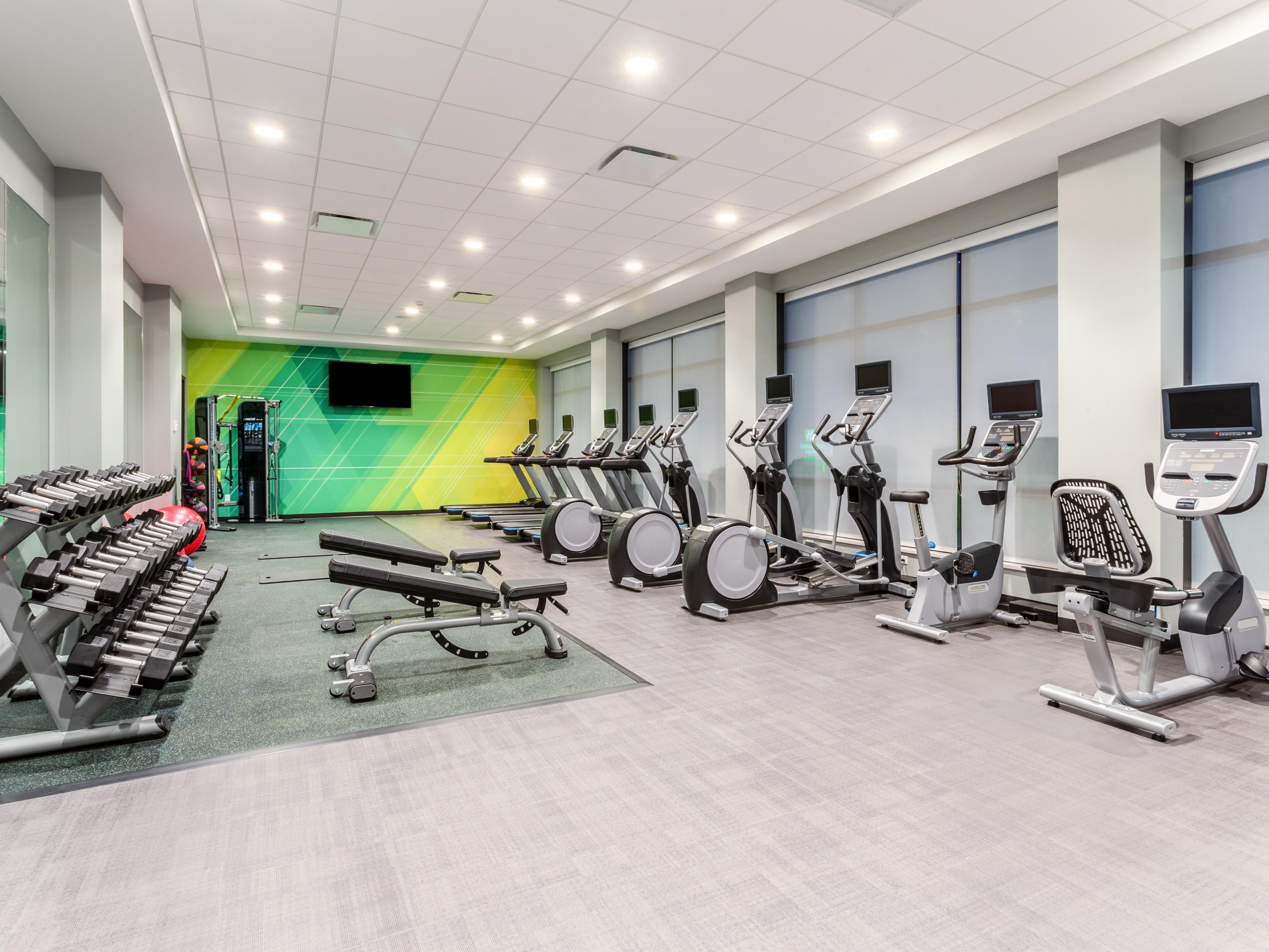 Our 24-hour state-of-the-art Fitness Center offers everything you need for an energizing workout. Enjoy cardio on our elliptical machines, stationary bikes, and treadmills. Or build and tone with free weights and bench, bands, and medicine balls. Whatever your style, you’ll fit in here. 