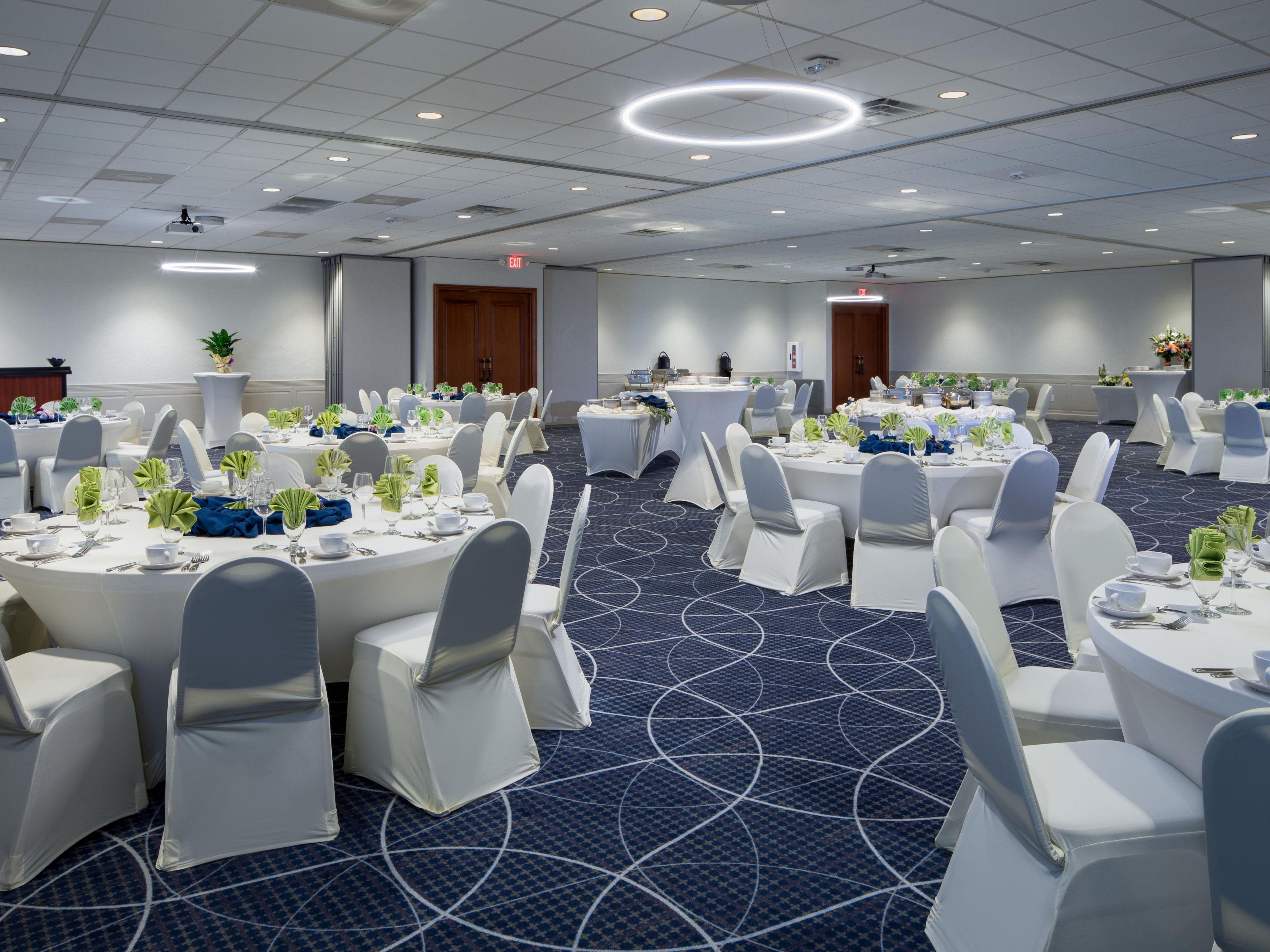 With a capacity for up to 350 guests, our event venues are ideal for every occasion, from wedding receptions to business seminars. Our meeting rooms feature state-of-the-art WeFrame meeting technology to bring your event to the next level. We are also proud to offer in-house catering and event planning services.