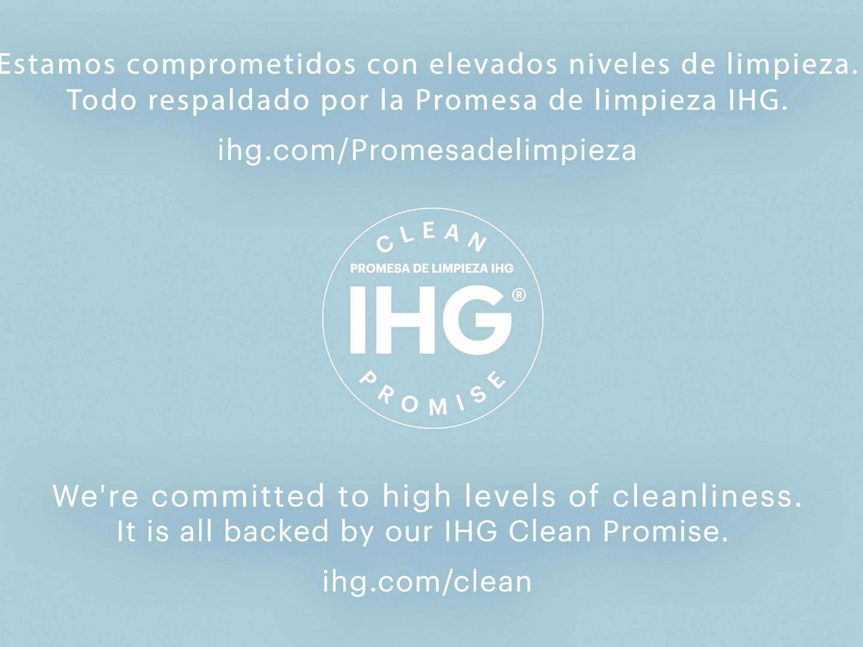 We are committed to high levels of cleanliness. It is all backed up by our IHG Clean Promise.