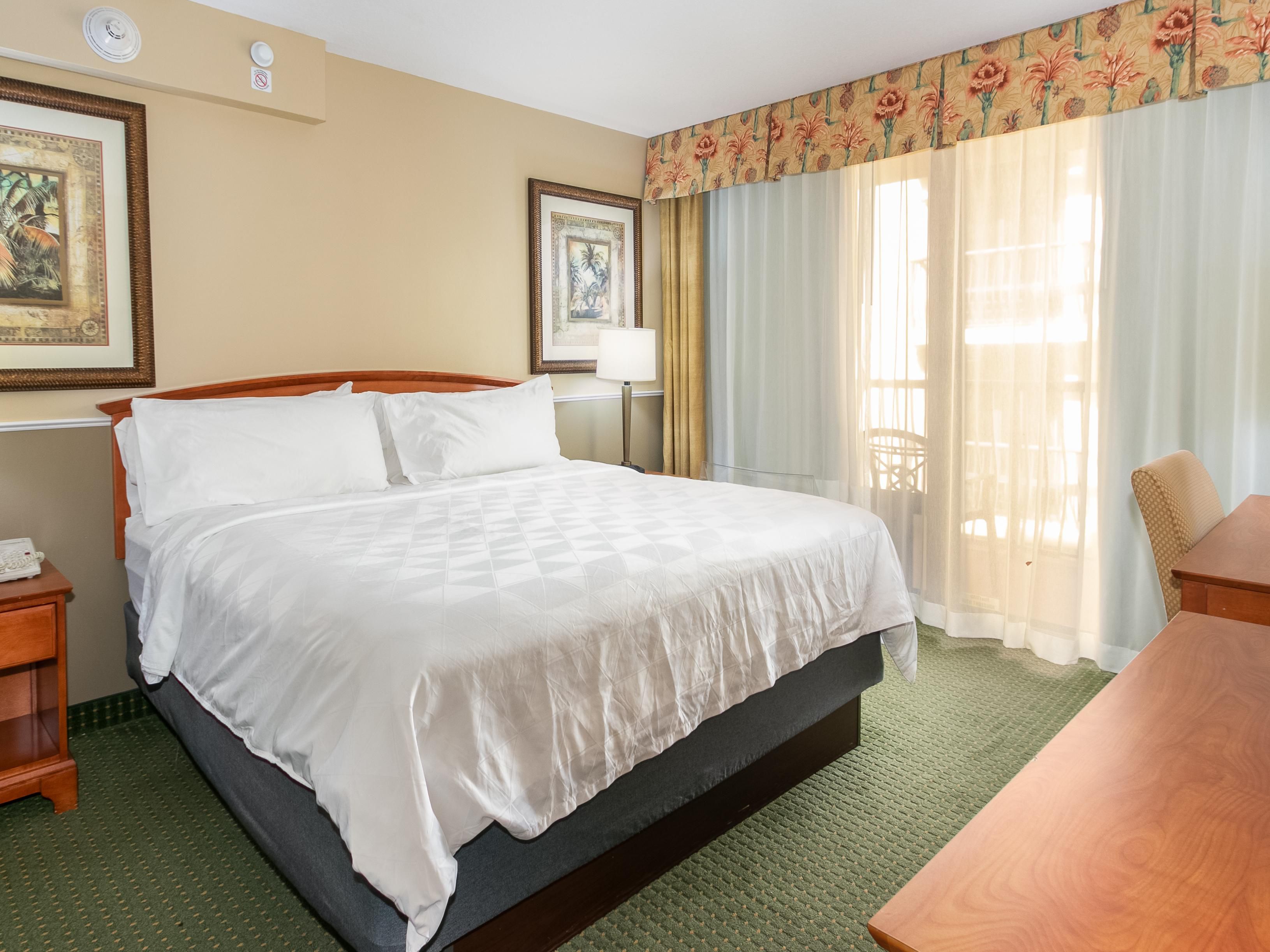 Our suites feature full kitchens with refrigerators, microwaves and stovetops
