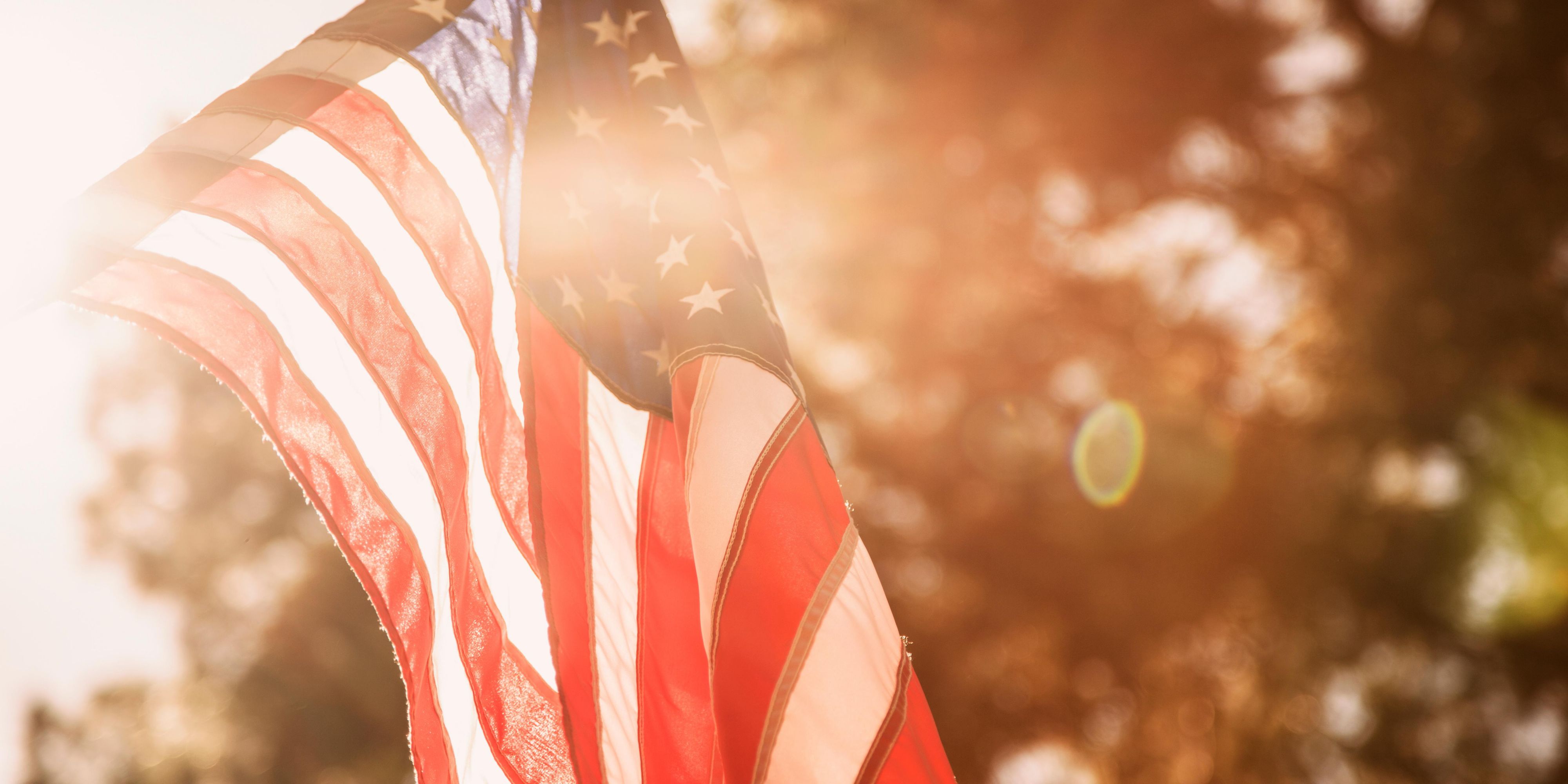 Flag in the sunset