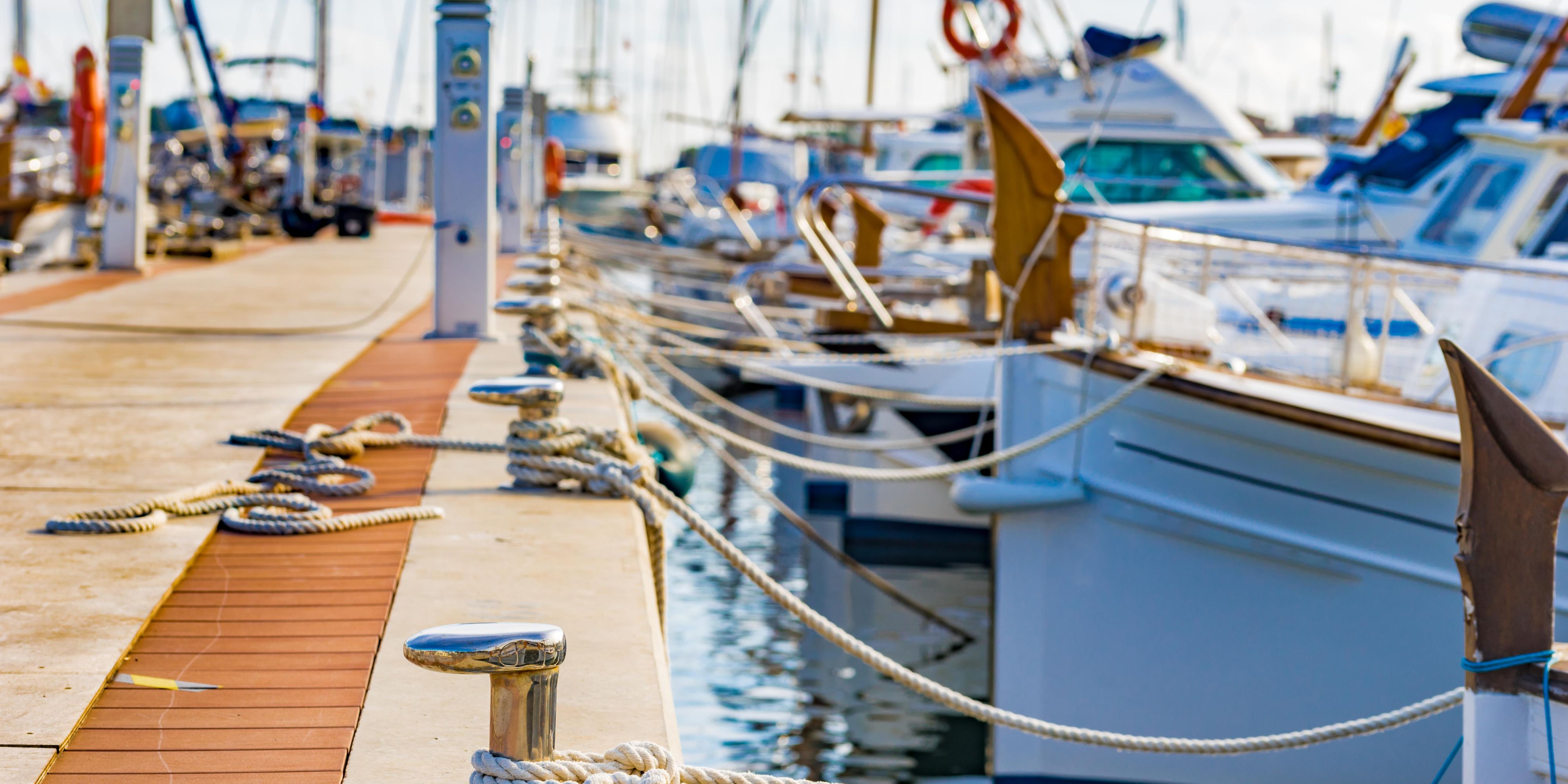 Boats stored at the marina. 
