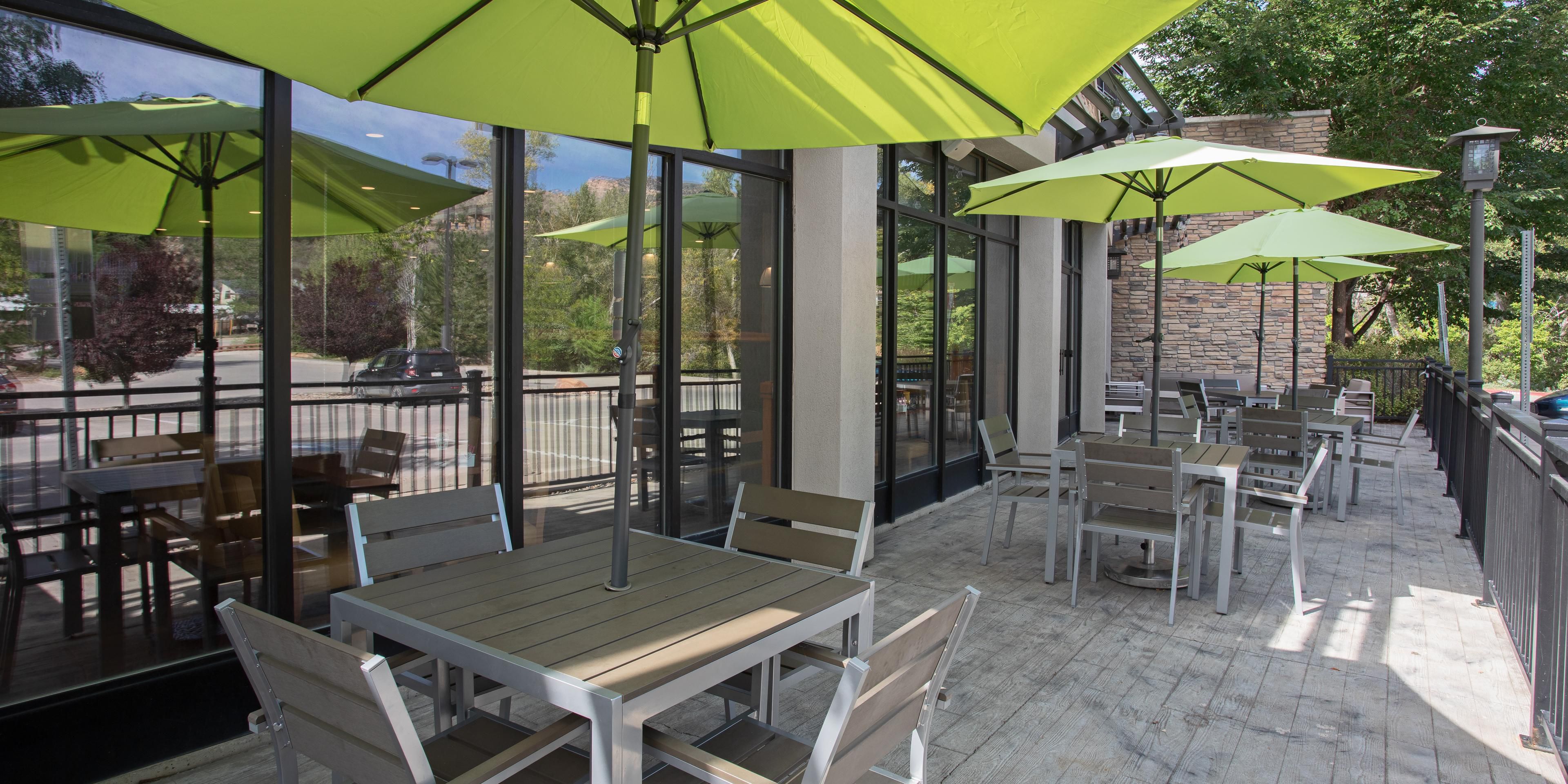 Relax on our outdoor patio with your favorite beverage and a bite.
