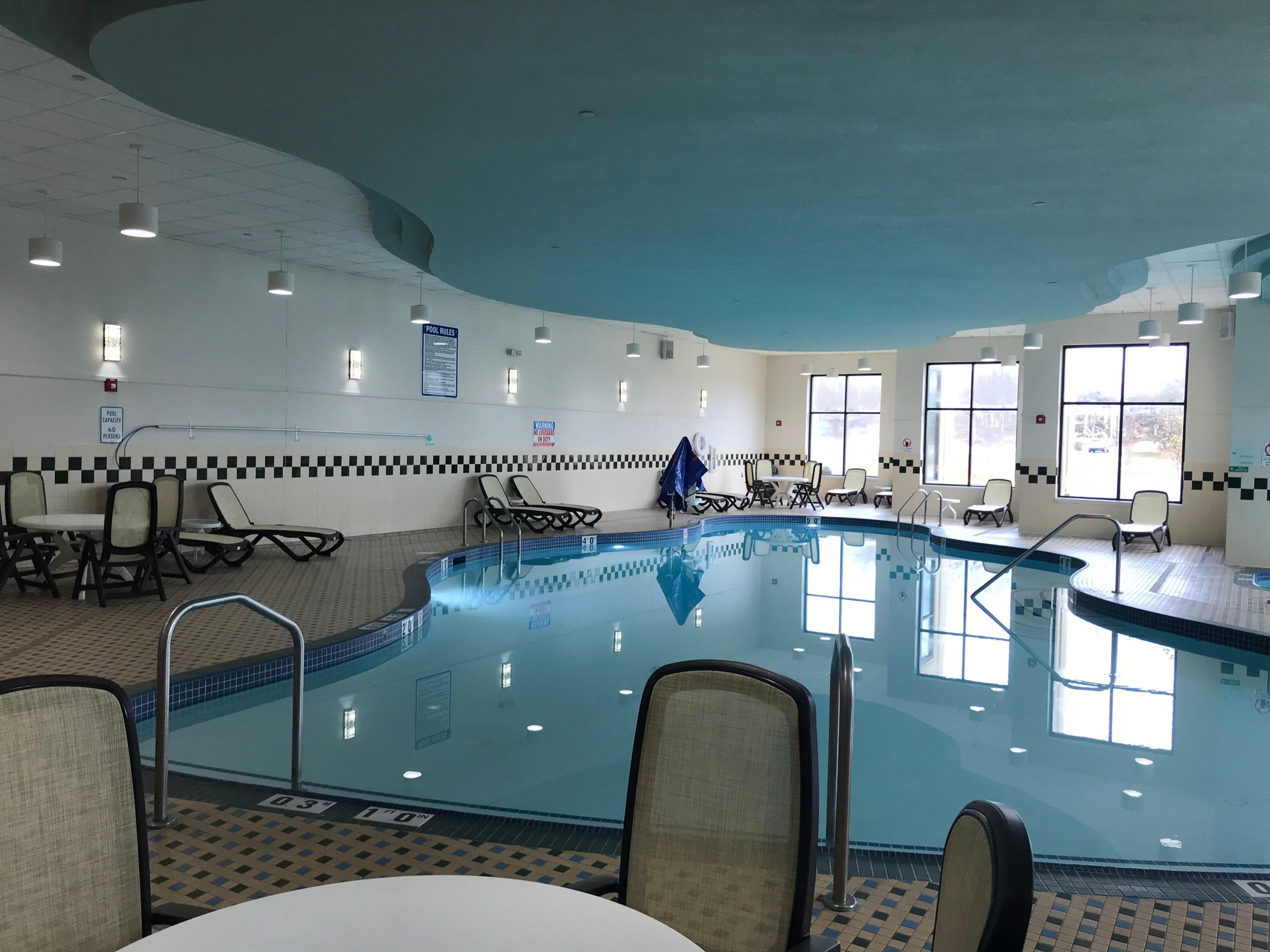 Our indoor swimming pool is a welcome oasis for relaxing, completing a work-out or splashing with the kids. Don't let the cold weather outside force you put away your swim suit. It can be Summer all year long in our pool.