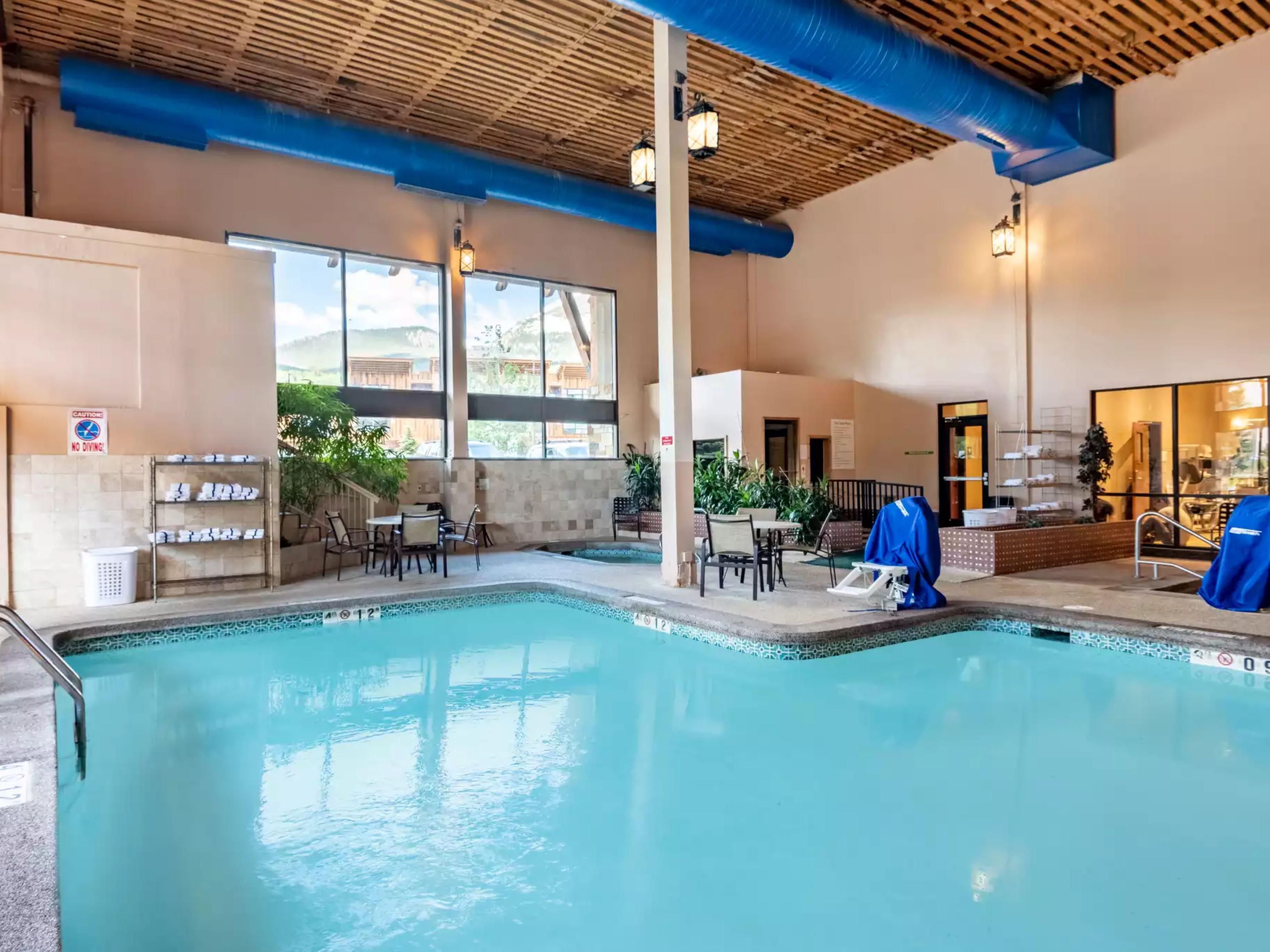 Experience relaxation with a dip in our heated indoor pool.