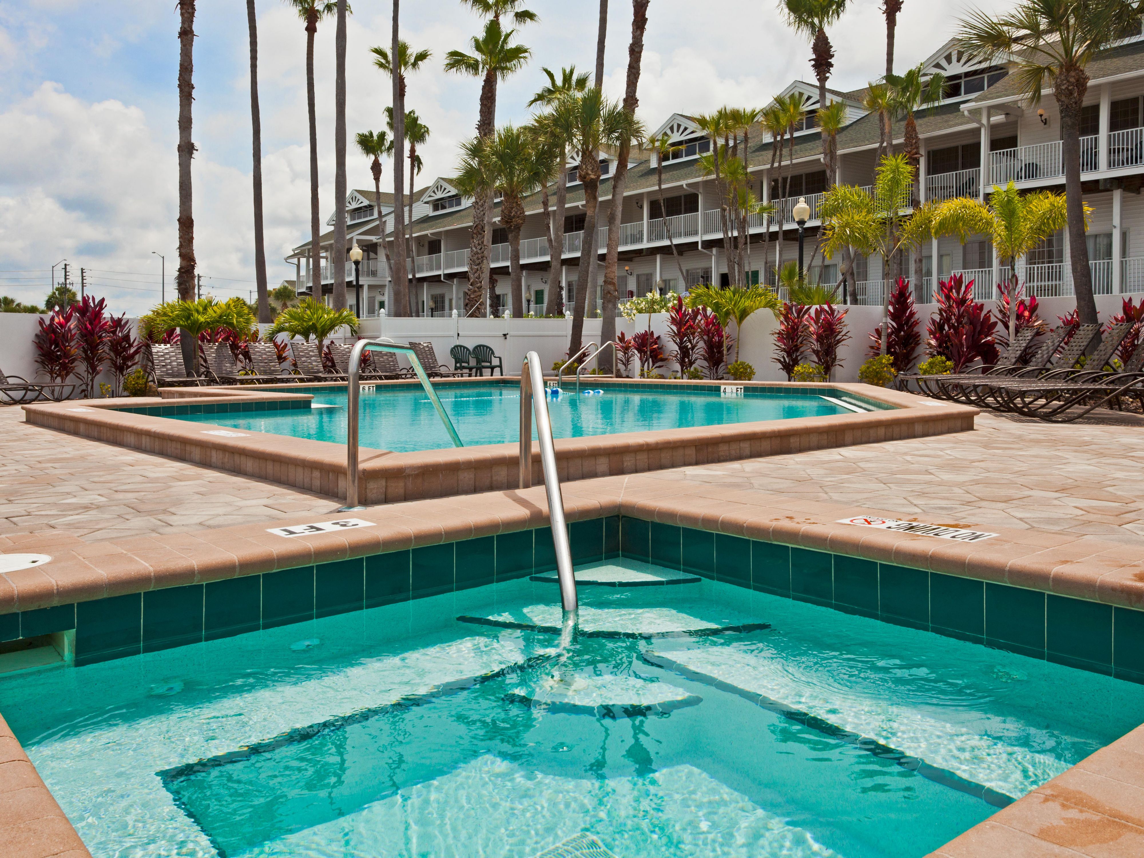 Relax with a soothing soak in our whirlpool to melt away stress.