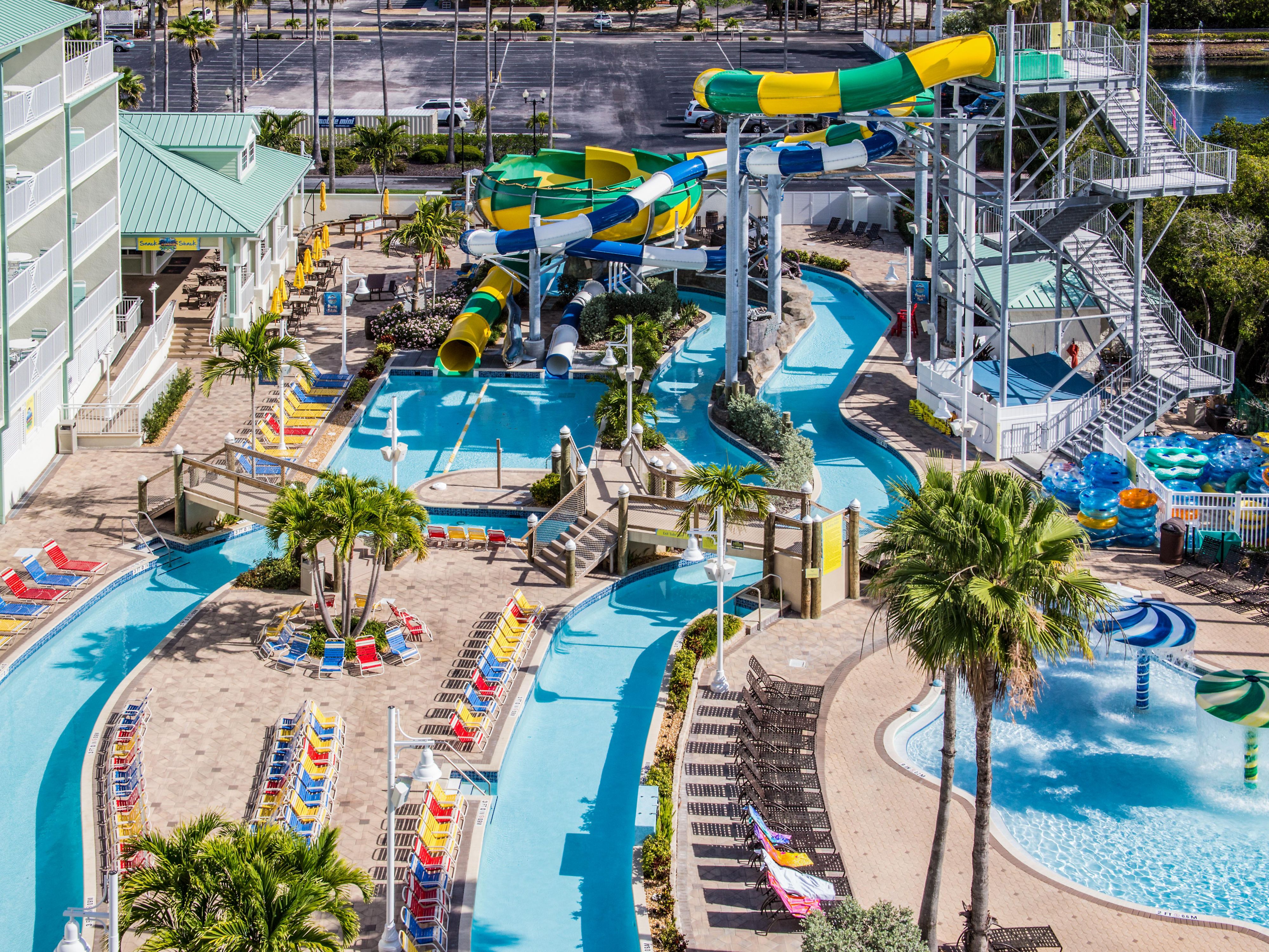 Add adventure to your stay and take advantage of discounted tickets to Splash Harbour Water Park. Rip down one of the two 42 ft. waterslides, relax in the 600 ft. lazy river or chill in the 3,000 sq. ft. zero-entry pool. Hotel guests can purchase discounted tickets for $16.95 for over 48" and $14.95 under 48" or book one of our water park packages.