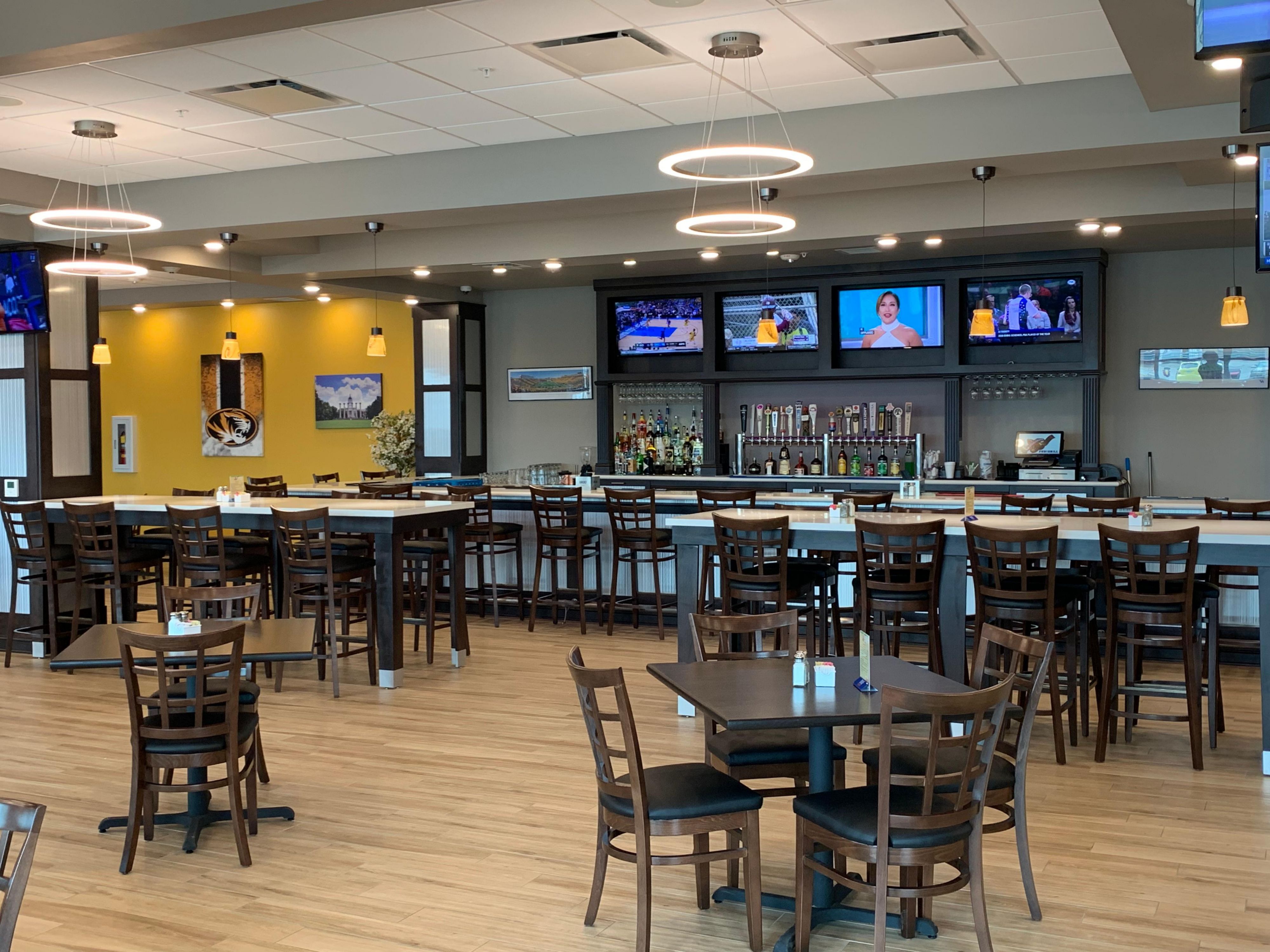 20 Beers on Tap, Smoked Wings, Angus Beef Burgers, Choice Steaks, Specialty Salads, Pasta, Wraps. All meals cooked to order. Outdoor Dining Available. Daily Specials: Taco Tuesday, Wing Wednesday, Thirsty Thursday, Fish Fridays. 
