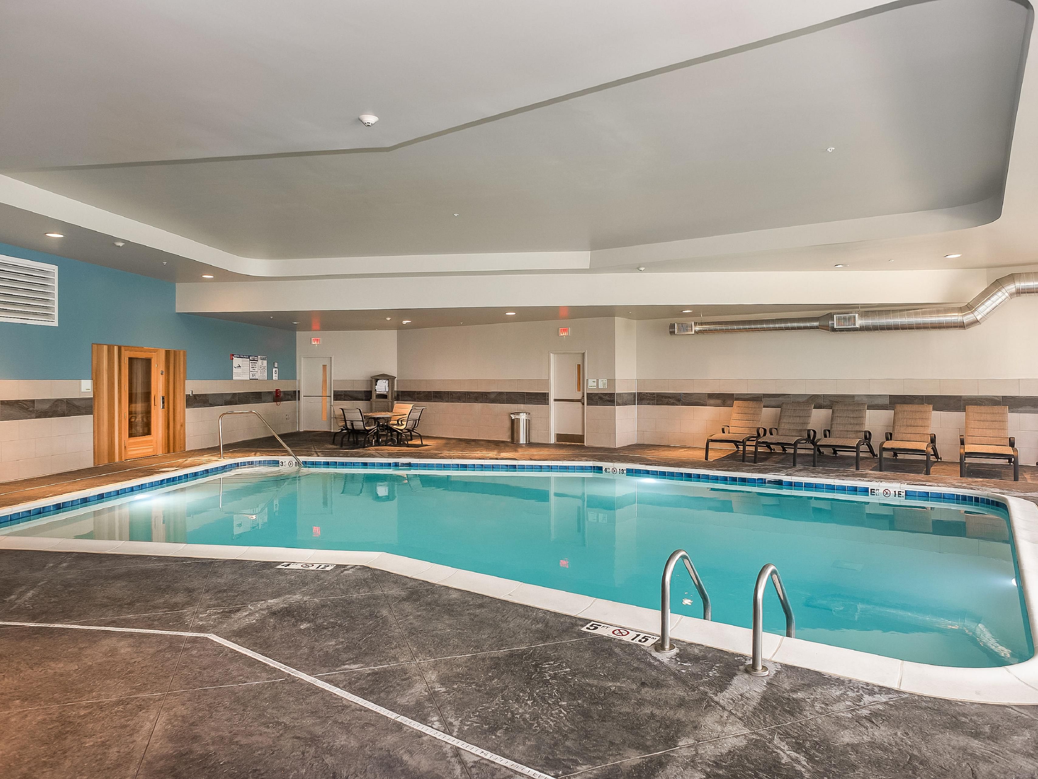 Take a dip in the pool or relax in the hot tub or steam room