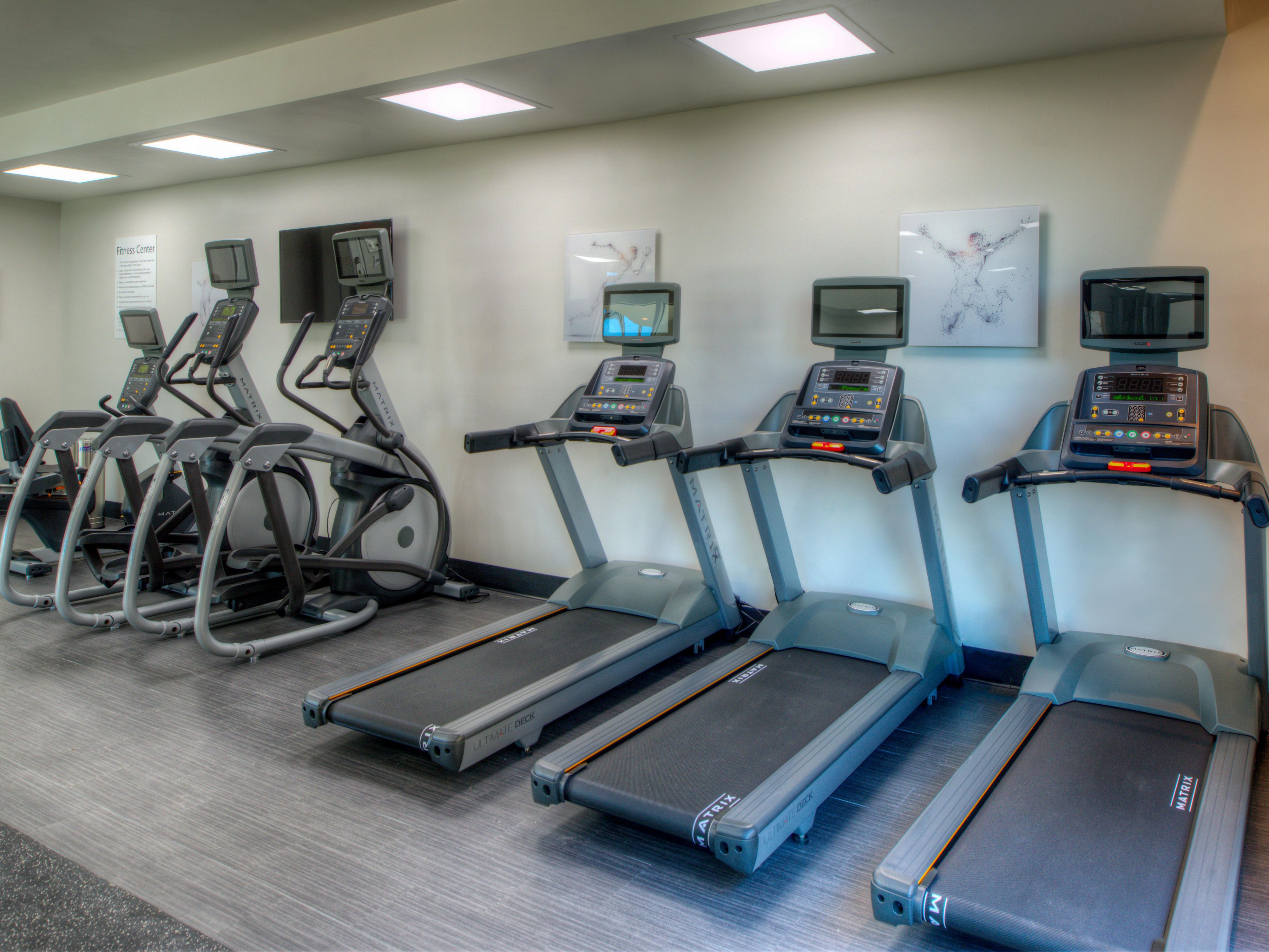 Stay active and fit with free weights and cardio equipment during your stay in Katy! When you're finished, cool off and relax with a dip in an indoor pool.
