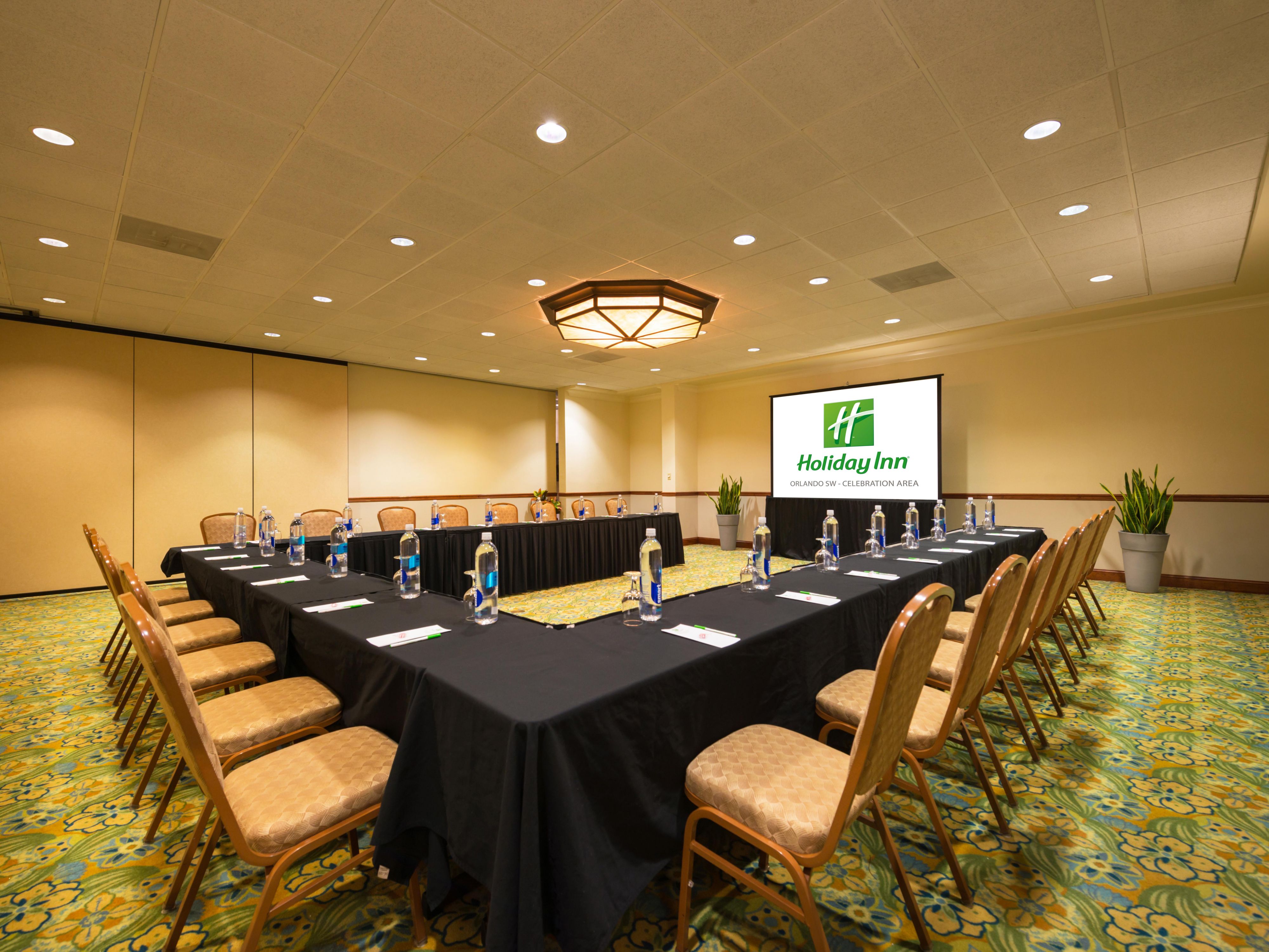 Host your Orlando event in our four flexible meeting spaces, including a chic ballroom for up to 250 guests. With top-notch audiovisual equipment, 24-hour business center, free Wi-Fi, and catering services, we go above and beyond to bring your vision to life in an atmosphere that fosters genuine connections and vibrant celebrations.