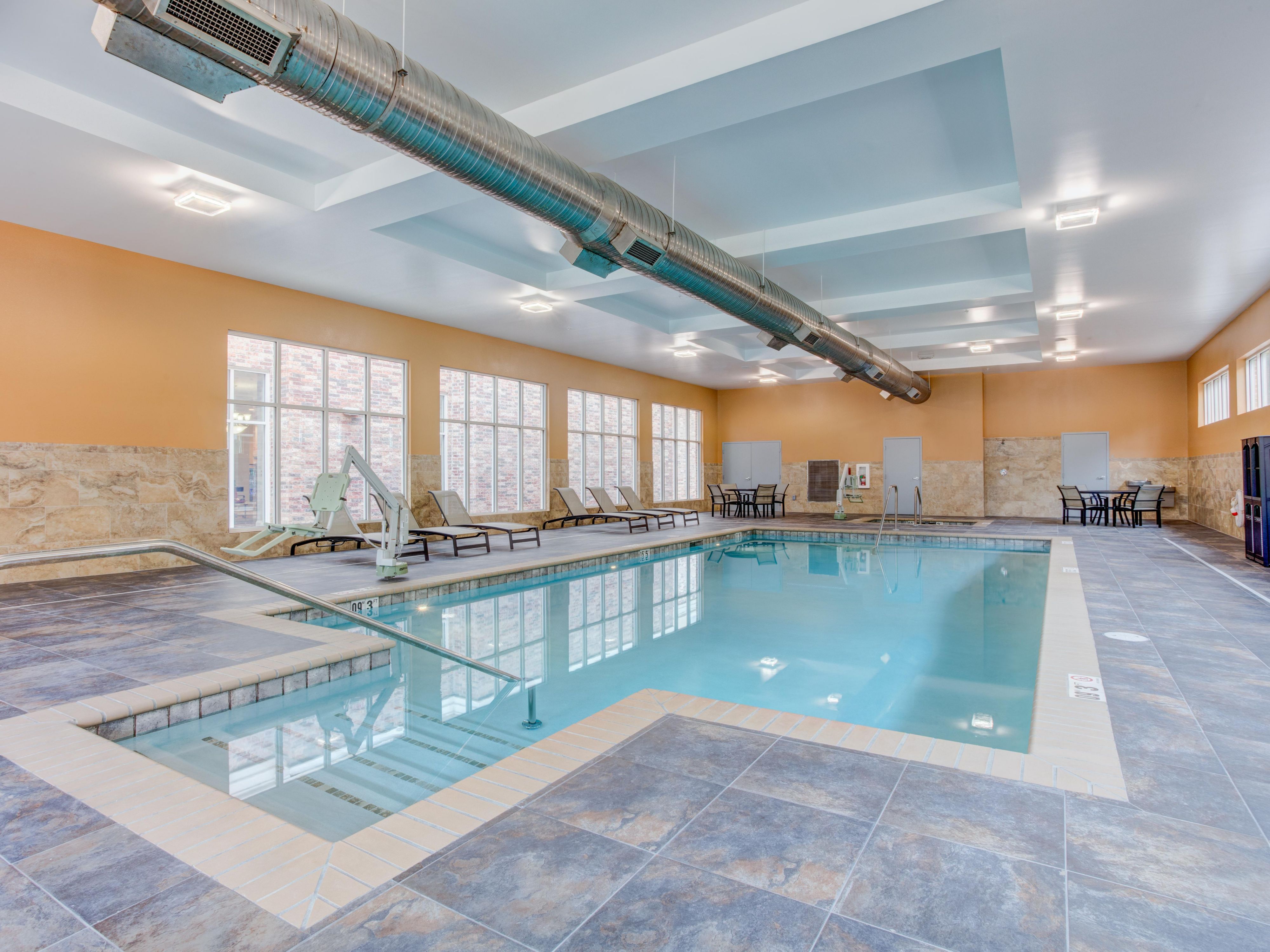 The hotel features an indoor heated pool and Jacuzzi. Open year round!