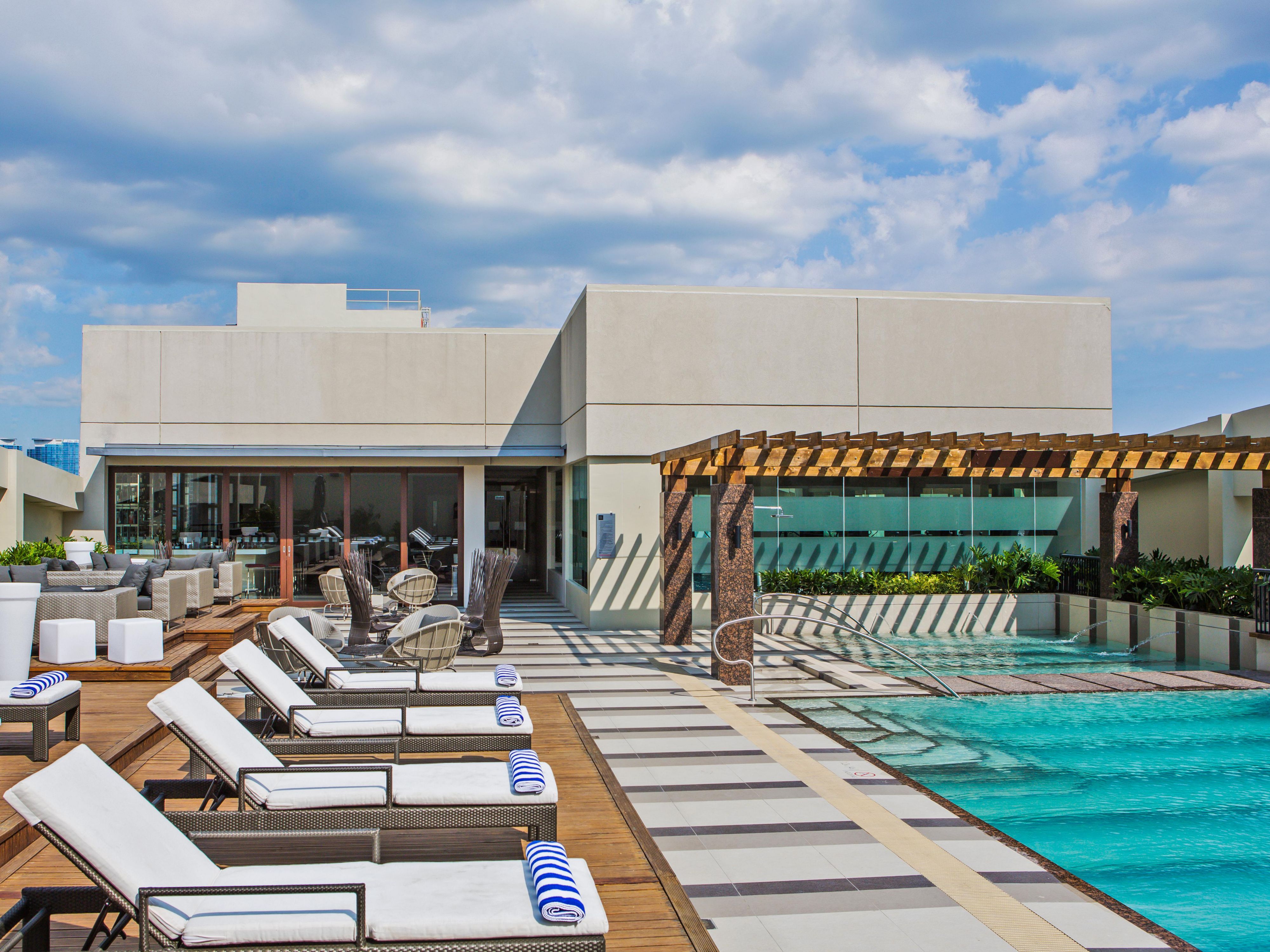 Relax, reconnect or just take a dip in our outdoor pool