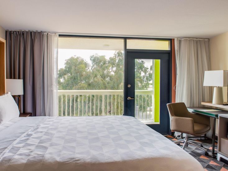 Enjoy the relaxing view from our king bed guest room.