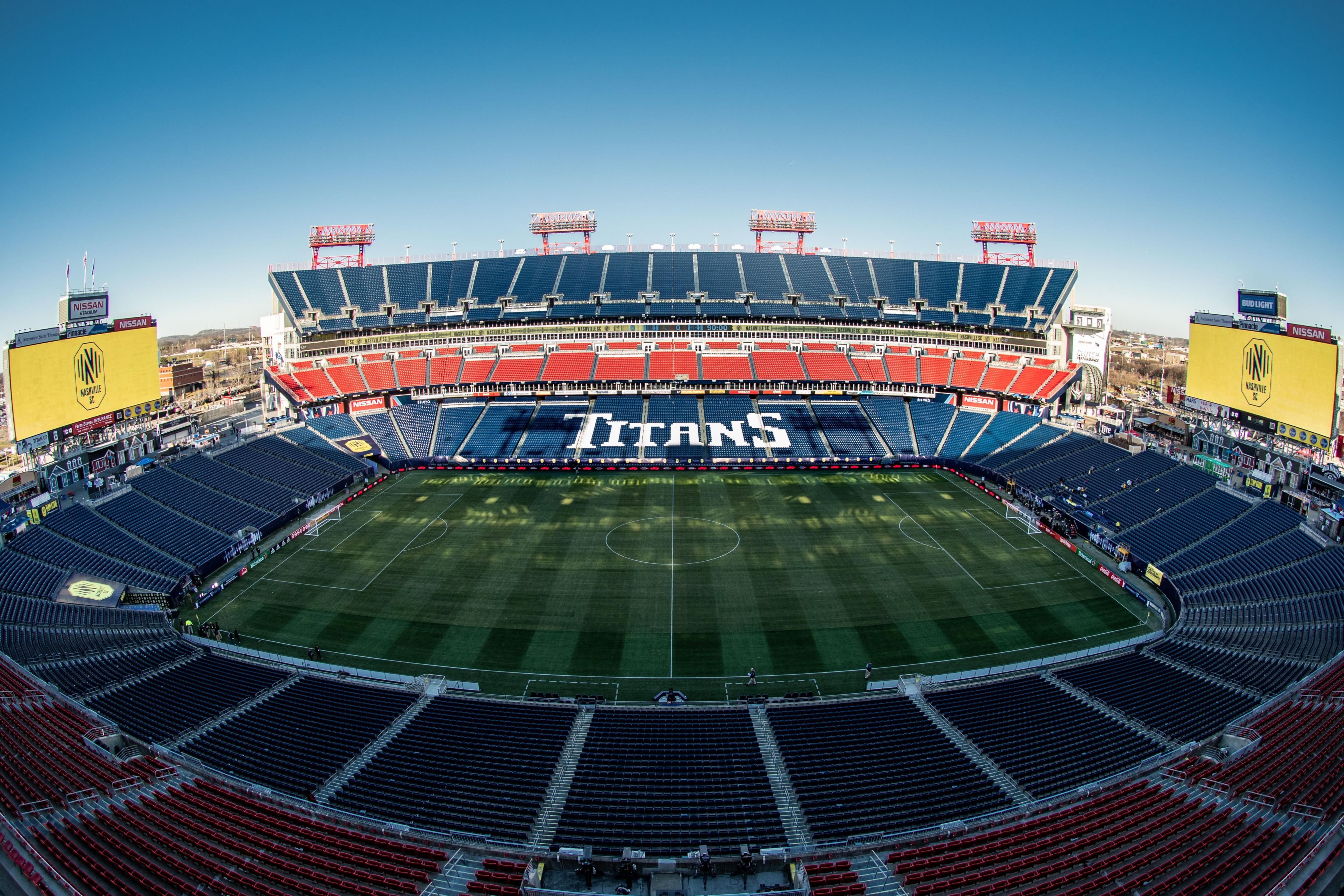 aerial view of Nissan Stadium