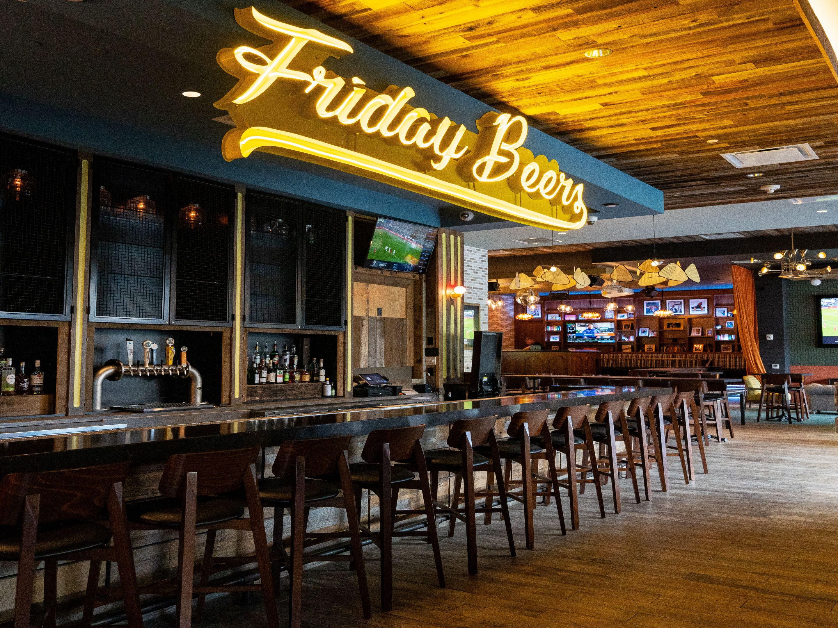 Almost Friday Sporting Club is your go-to for great food, drinks, and entertainment. With a laid-back vibe, it’s the perfect spot to catch the game or relax during happy hour. Offering scratch-made dishes and crushable cocktails, this lively sports bar delivers an exciting atmosphere in downtown Nashville, just steps from Broadway.