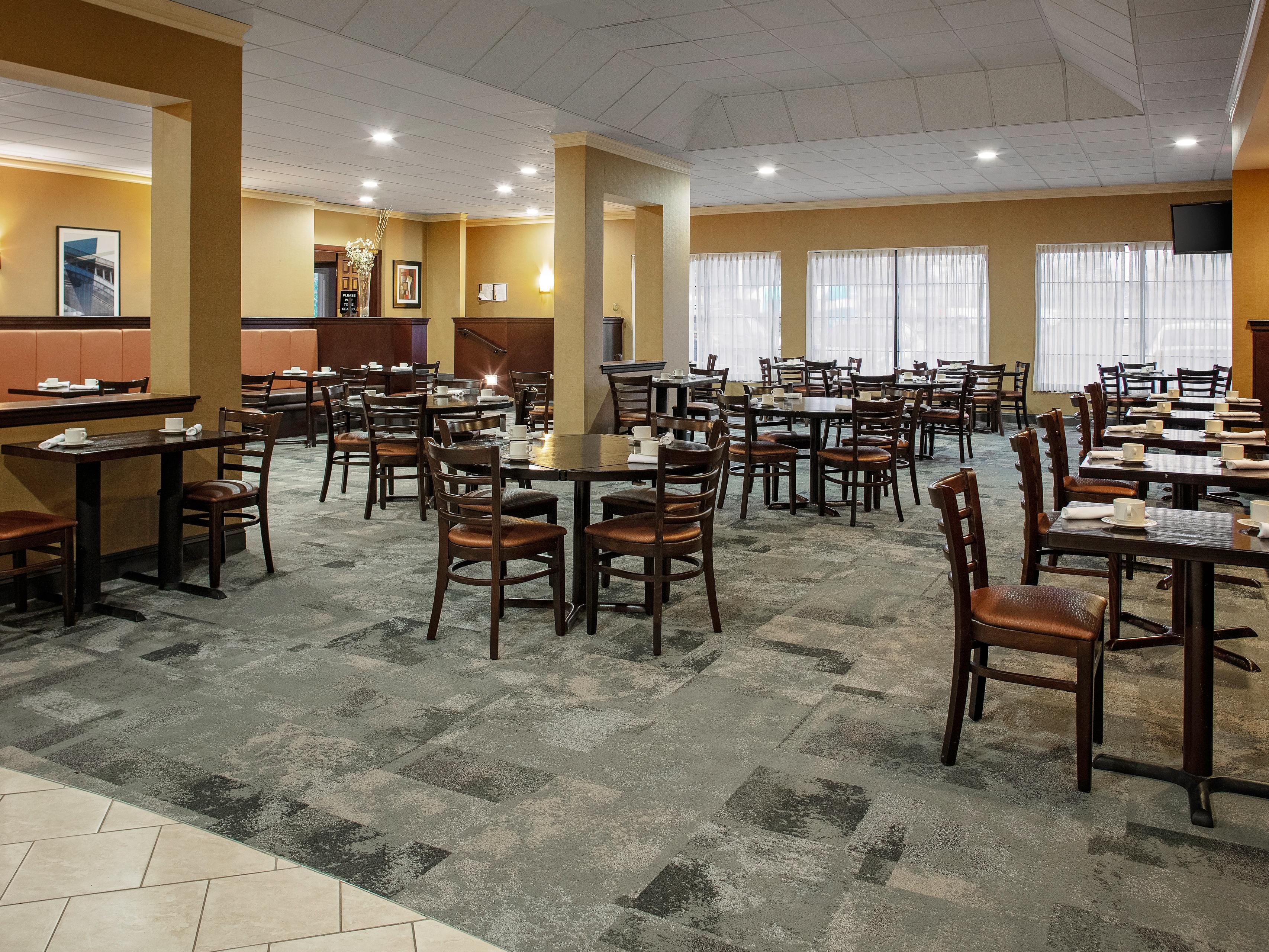 Our Place, our on-site restaurant, is now open for breakfast, lunch, and dinner. 