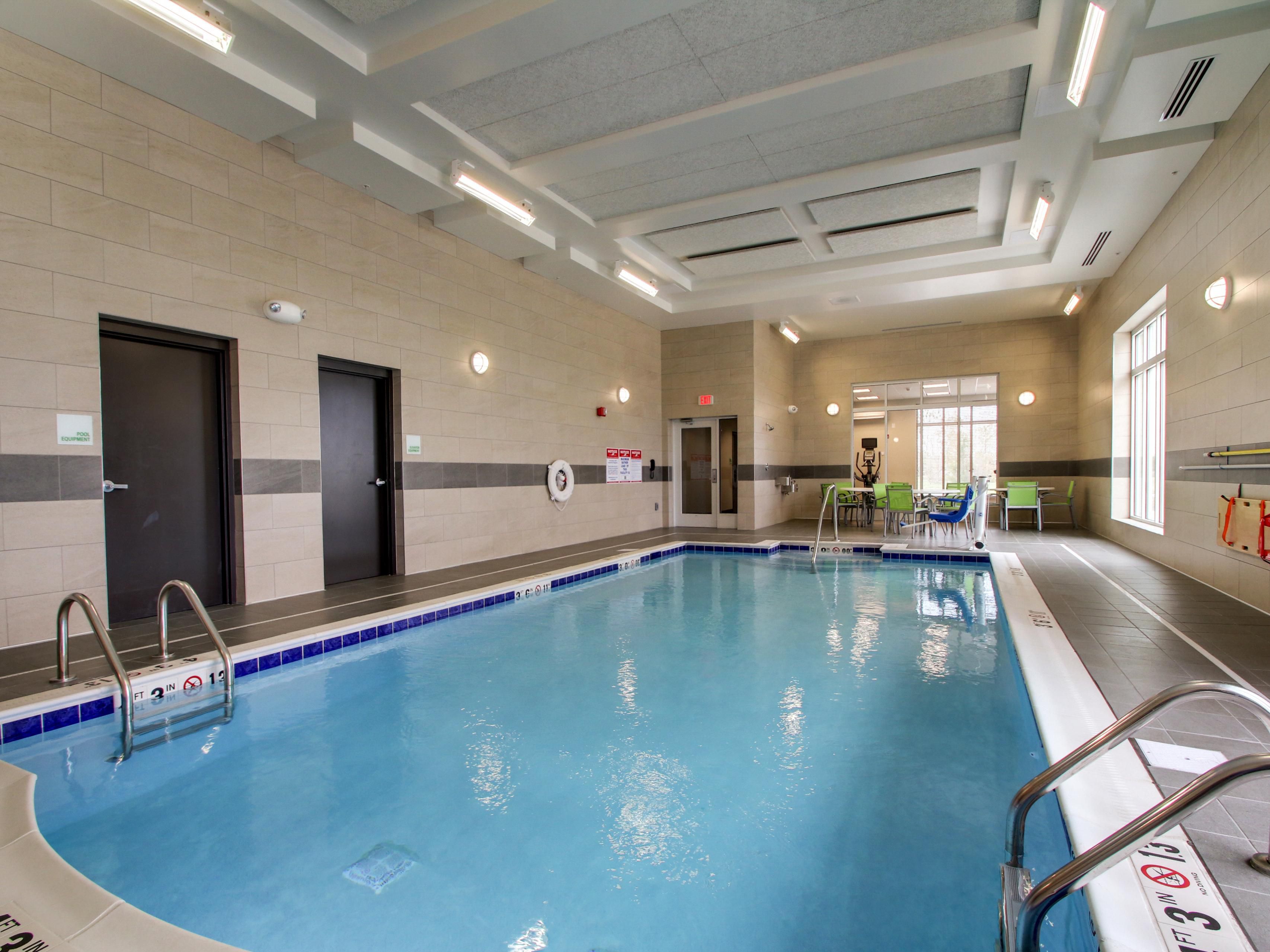 Indoor Saline Swimming Pool with seating area and a beautiful view