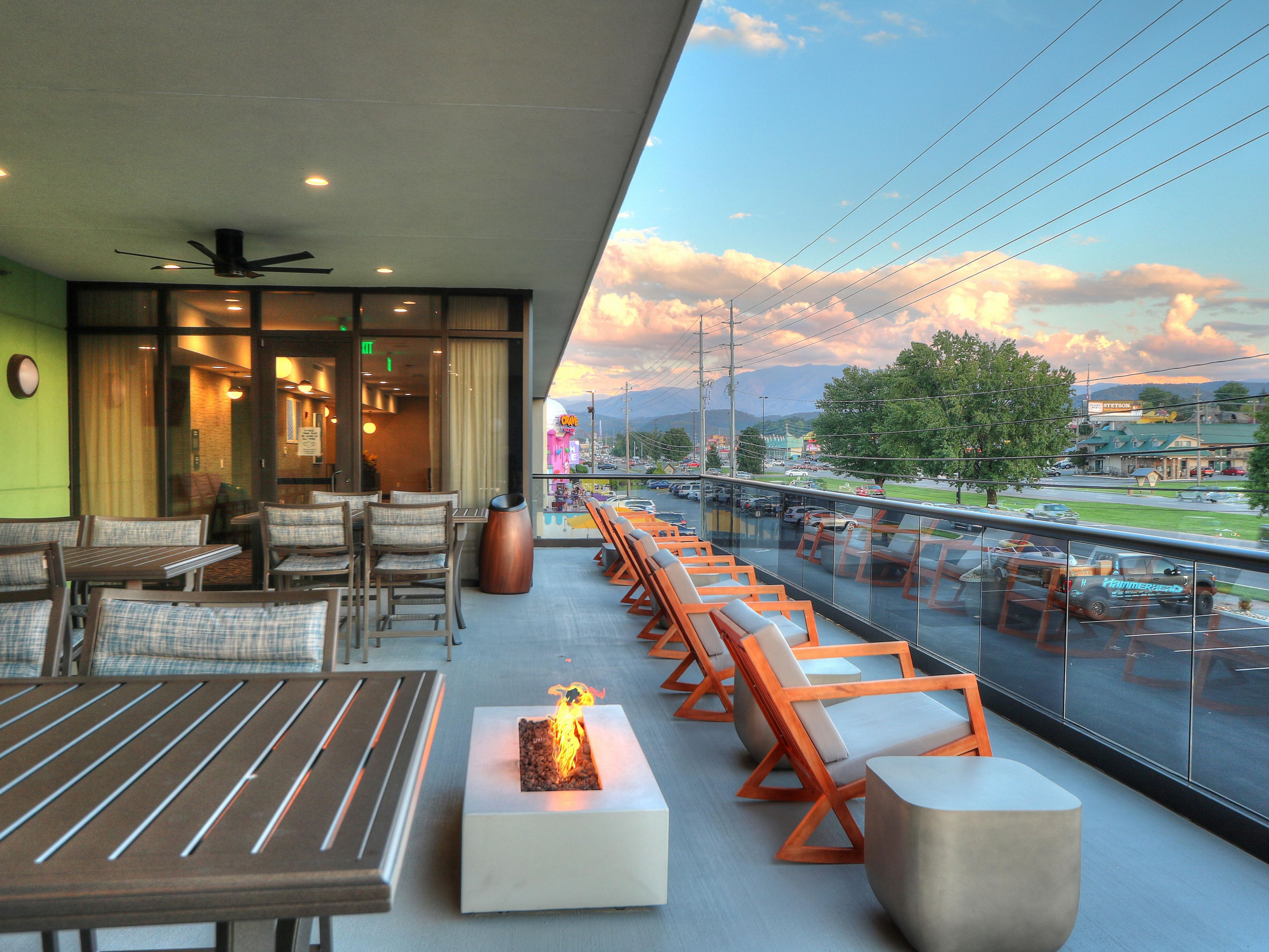 Enjoy a cocktail with friends on our guest patio with a firepit.