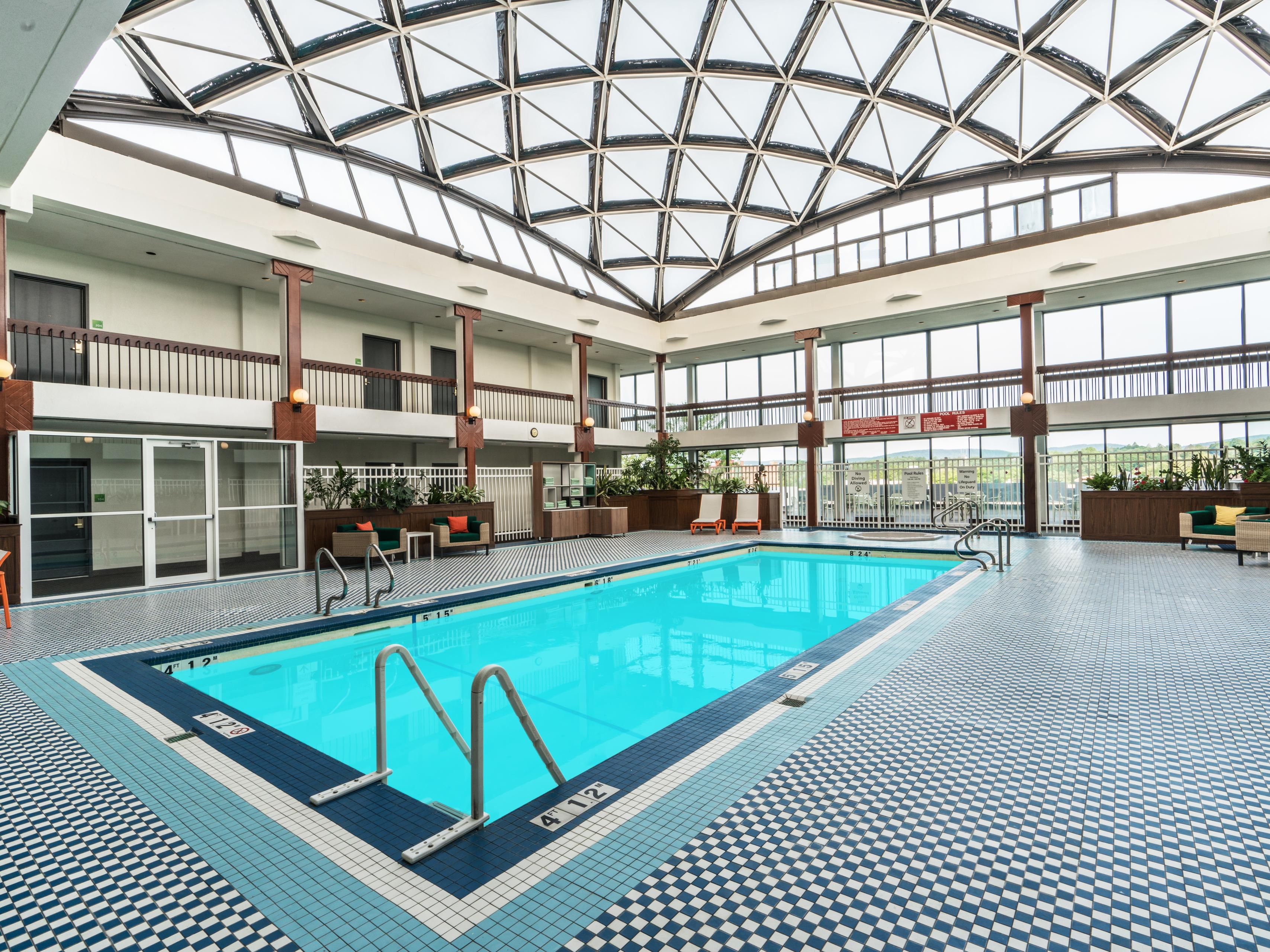 Take a relaxing dip year-round in our heated indoor pool! Open daily from 7:00 AM to 9:00 PM, our pool is perfect for a morning swim or an evening unwind. We also provide comfortable poolside lounge chairs so you can relax after exploring the Berkshires.